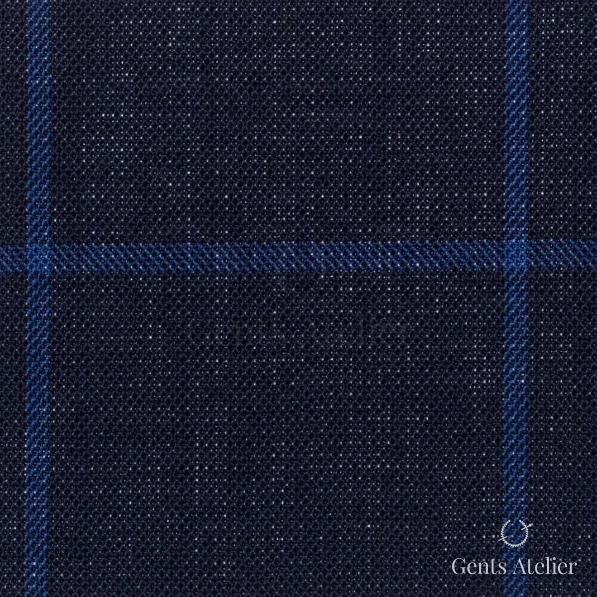 Костюмная ткань Marzoni 619 - 141 / 1000 — Тёмно-синий / Синий, виндоупейн, 100% шерсть
