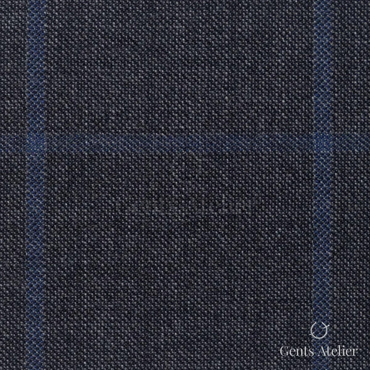 Костюмная ткань Marzoni 621 - 058 / 900 — Серый / Синий, виндоупейн, 100% шерсть