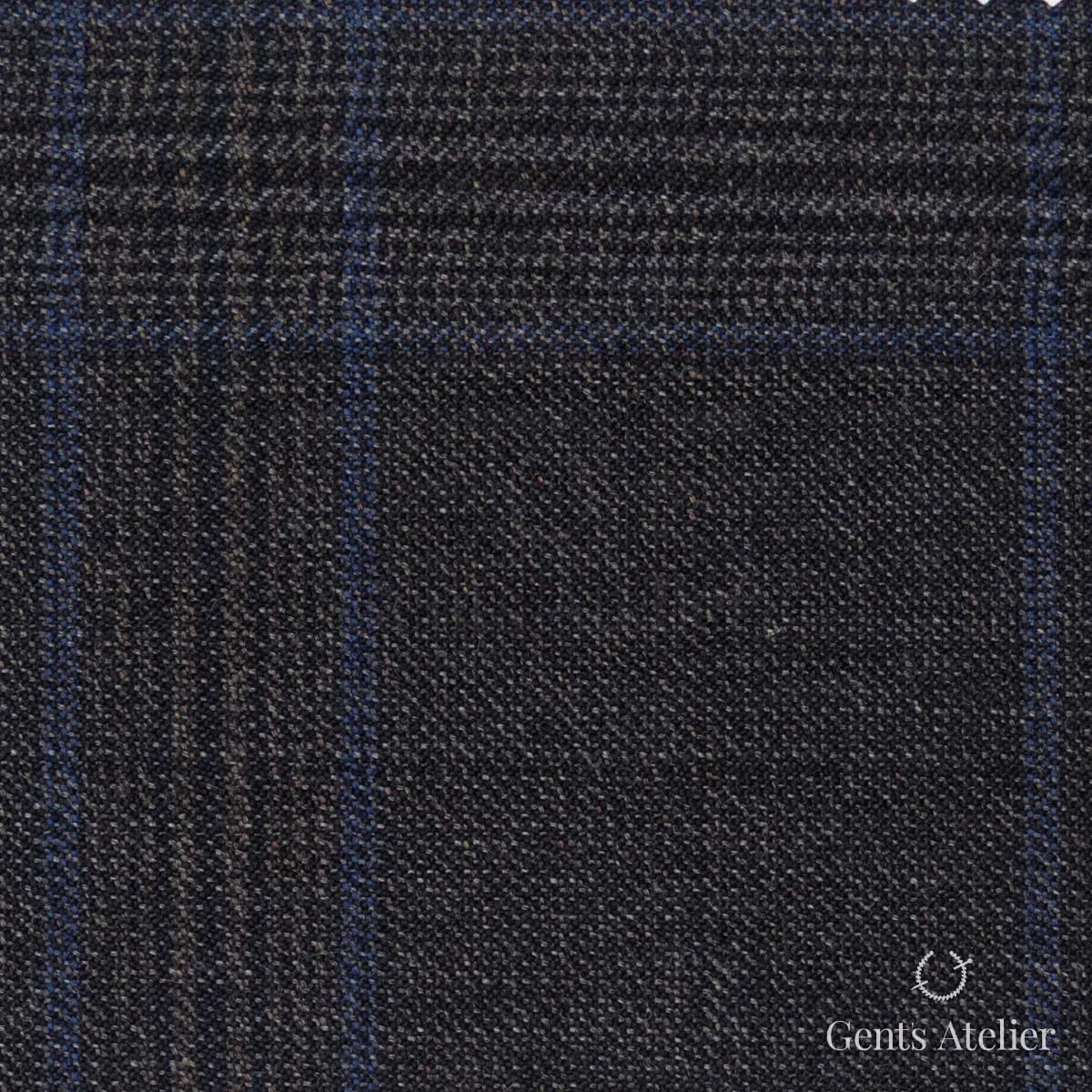 Костюмная ткань Marzoni 621 - 085 / 900 — Коричневый / Синий, виндоупейн, 100% шерсть