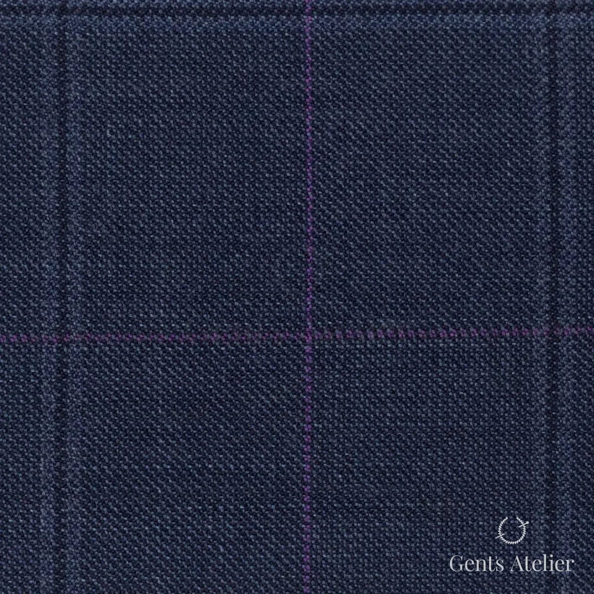 Костюмная ткань Marzoni 621 - 098 / 900 — Синий / Фиолетовый, виндоупейн, 100% шерсть
