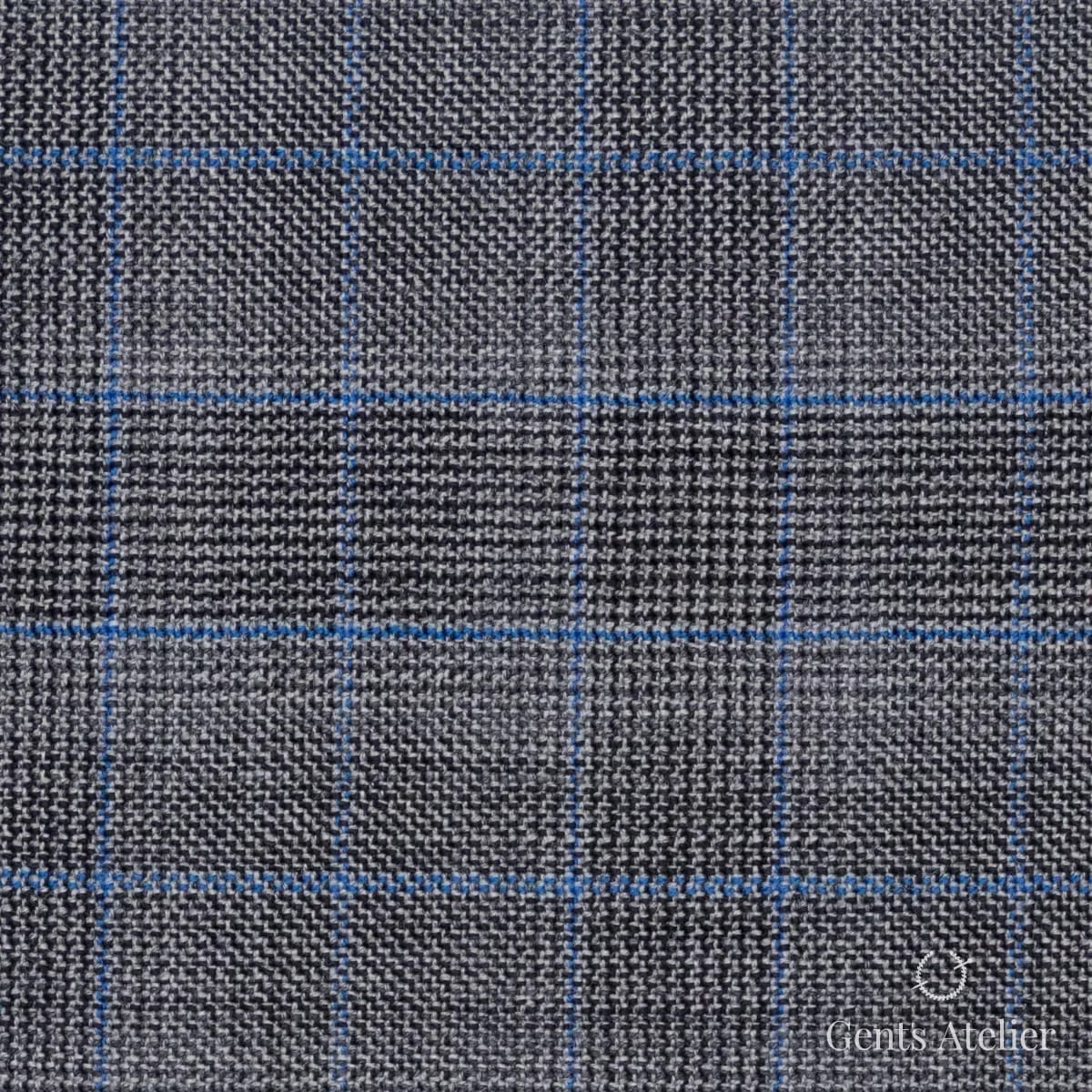 Костюмная ткань Marzoni 624 - 123 / 800 — Светло-серый / Синий, виндоупейн, 100% шерсть