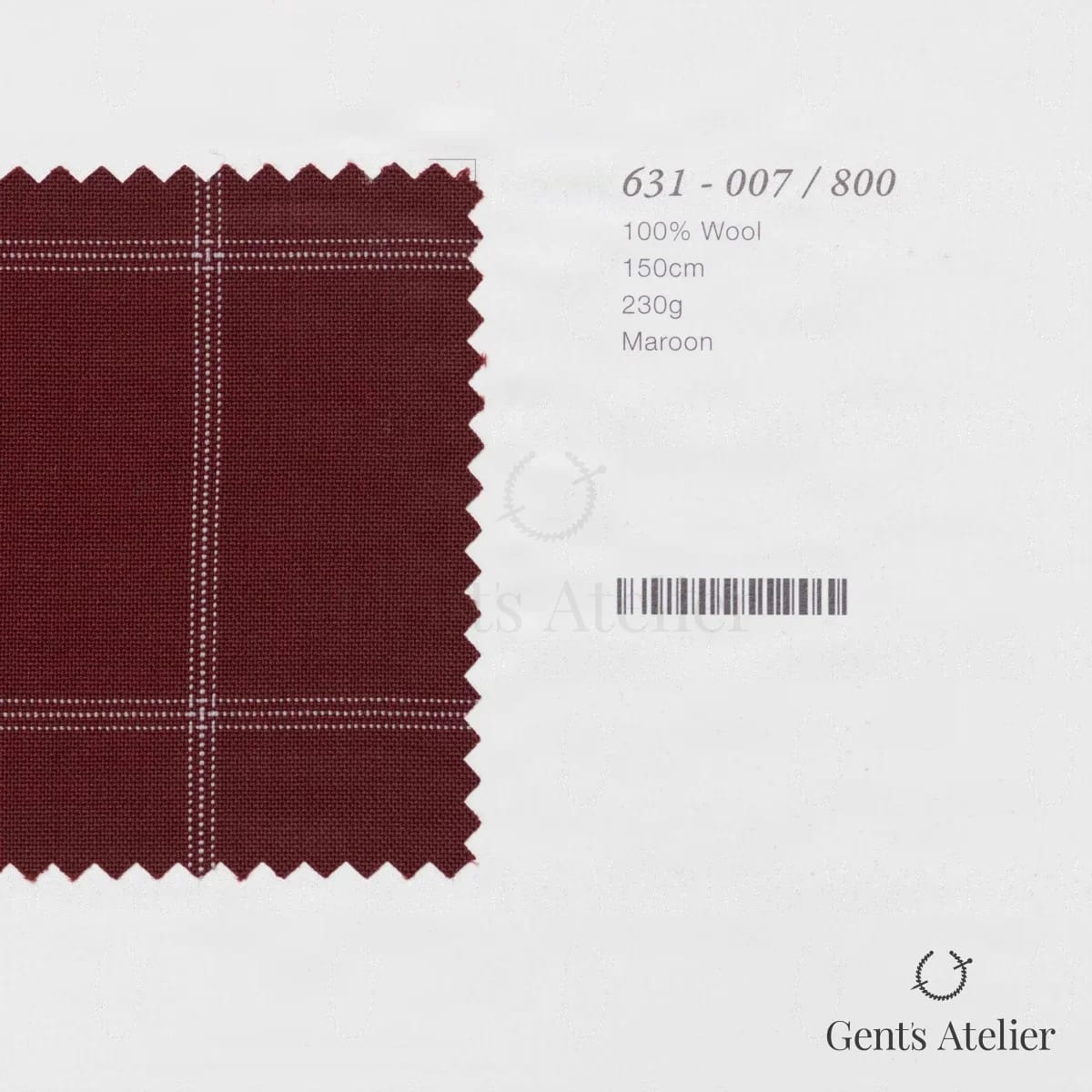 Образец ткани Marzoni 631 - 007 / 800 с этикеткой — Бордовый
