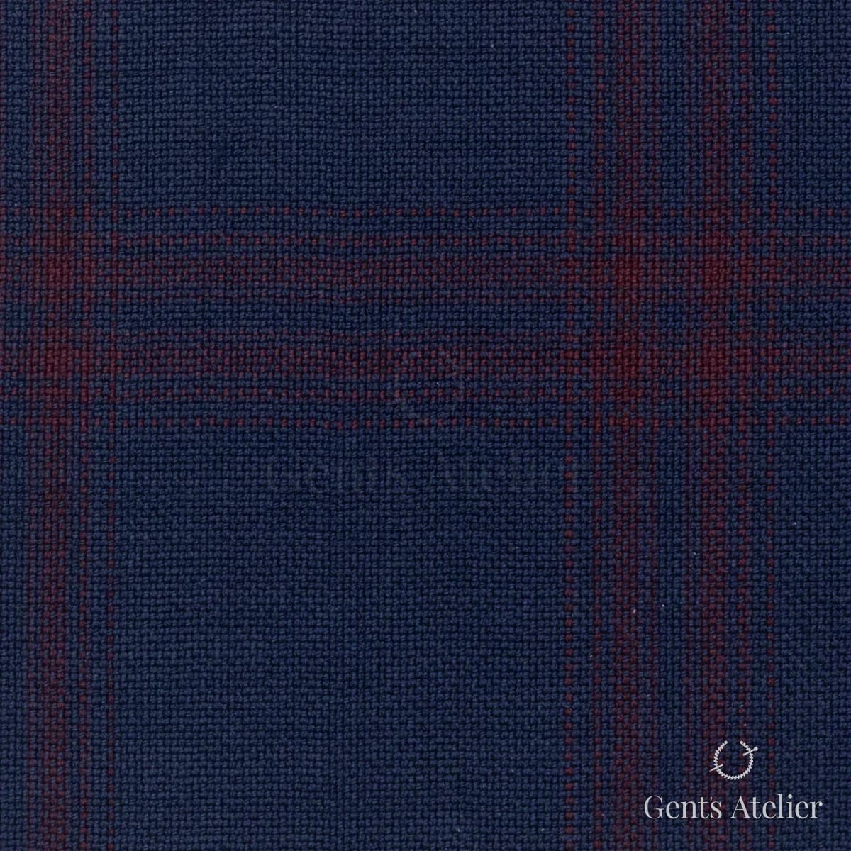 Костюмная ткань Marzoni 651 - 747 / 1200 — Синий / Красный, в клетку, 100% шерсть