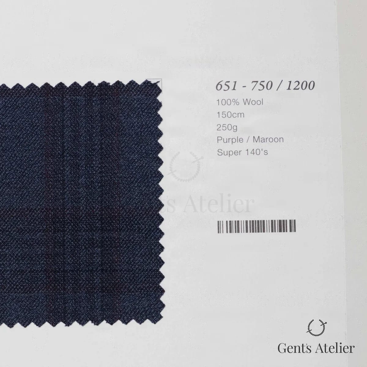 Образец ткани Marzoni 651 - 750 / 1200 с этикеткой — Фиолетовый / Бордовый