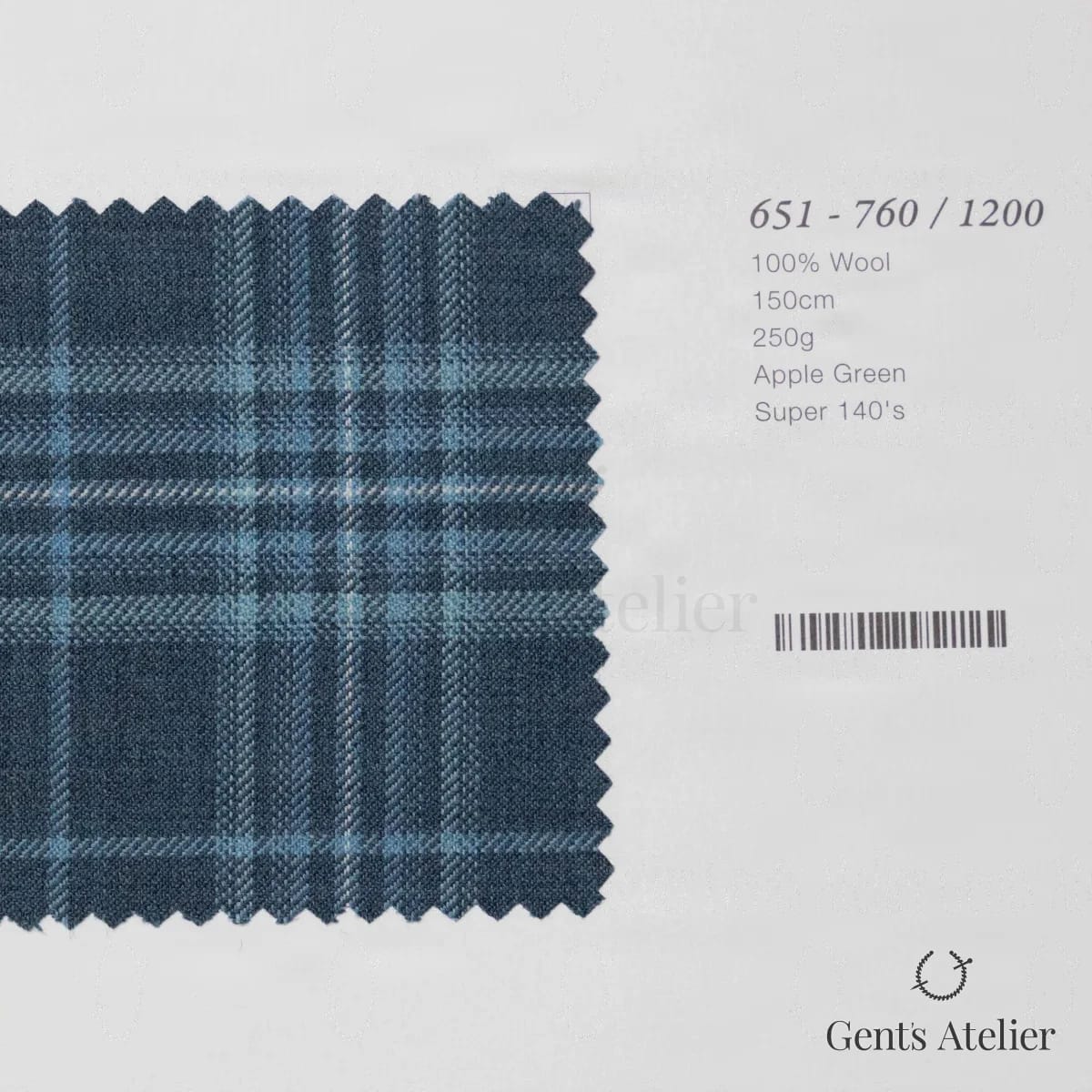 Образец ткани Marzoni 651 - 760 / 1200 с этикеткой — Яблочно-зелёный