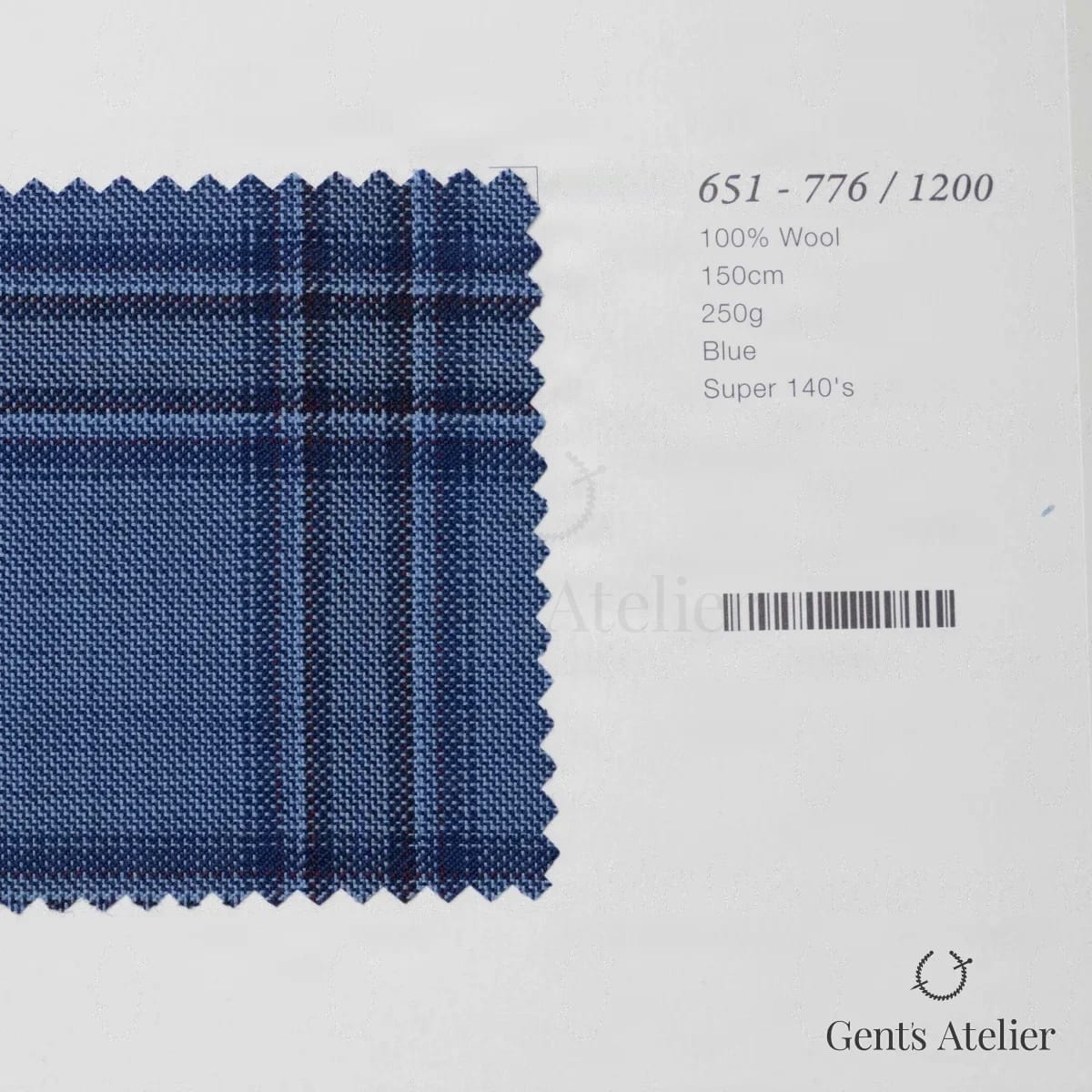 Образец ткани Marzoni 651 - 776 / 1200 с этикеткой — Синий