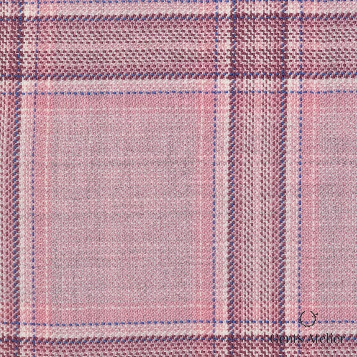 Костюмная ткань Marzoni 651 - 778 / 1200 — Розовый / Бордовый, в клетку, 100% шерсть