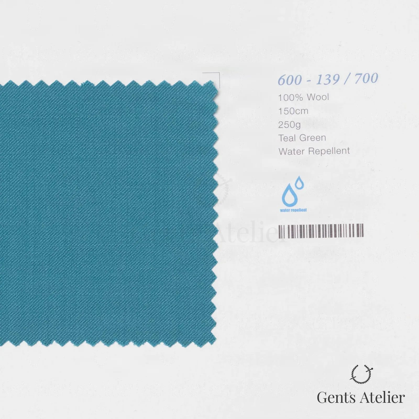 Образец ткани Marzoni 600 - 139 / 700 с этикеткой — Teal Green