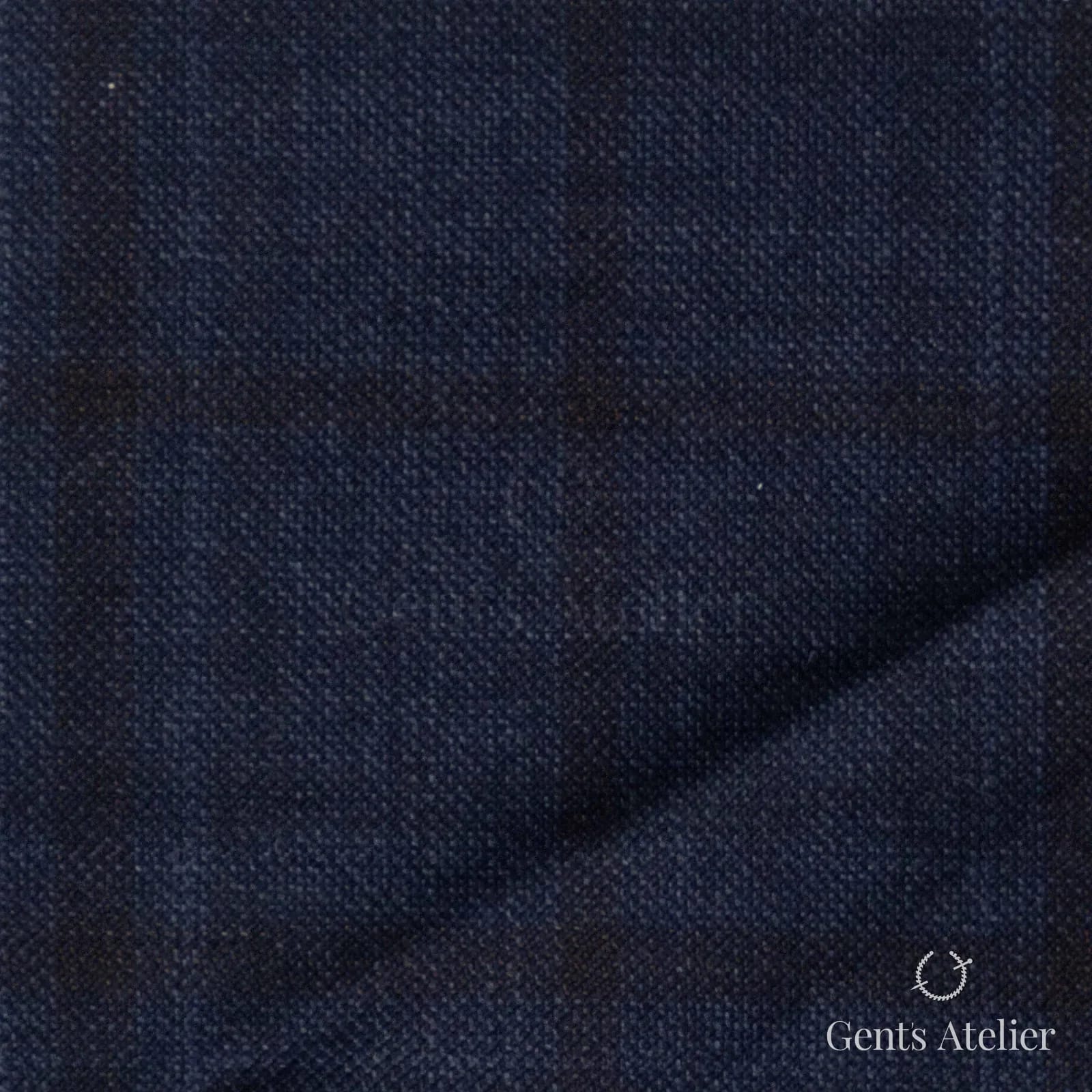 Костюмная ткань Marzoni 600 - 374 / 900 — Тёмно-синий / Синий, оконная клетка, 100% шерсть