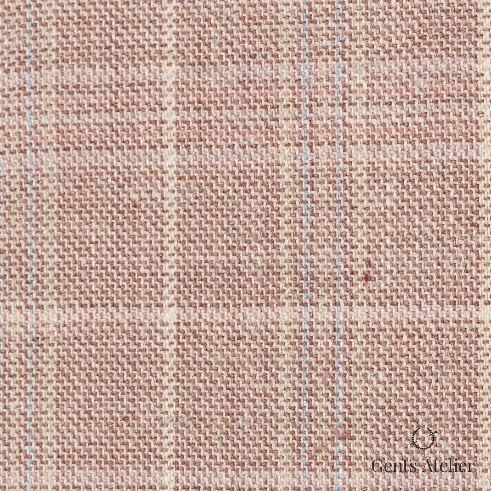 Костюмная ткань Marzoni 601 - 266 / 1200 — Yellow / Голубой, оконная клетка, 40% шерсть, 35% шёлк, 25% лён