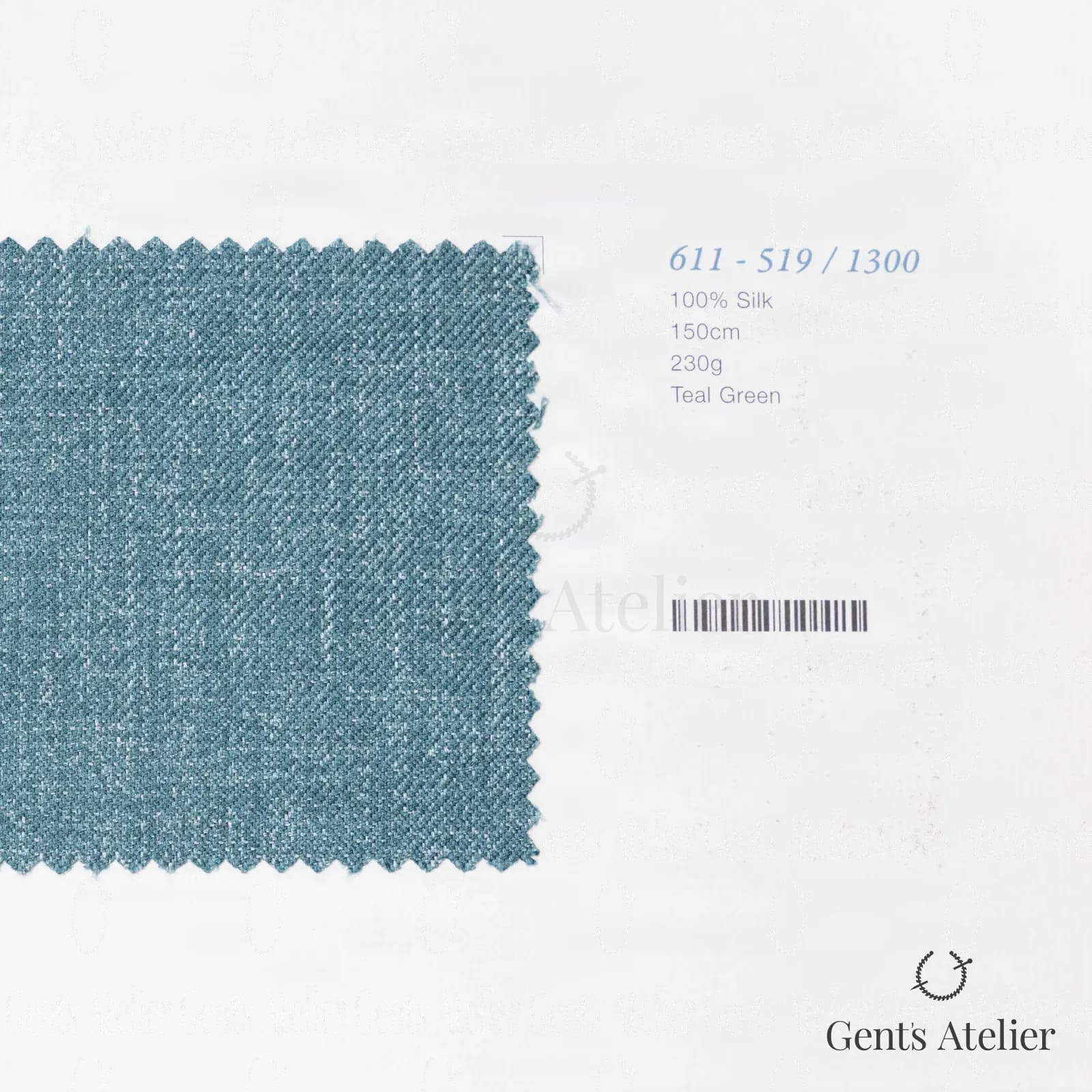 Образец ткани Marzoni 611 - 519 / 1300 с этикеткой — Teal Green