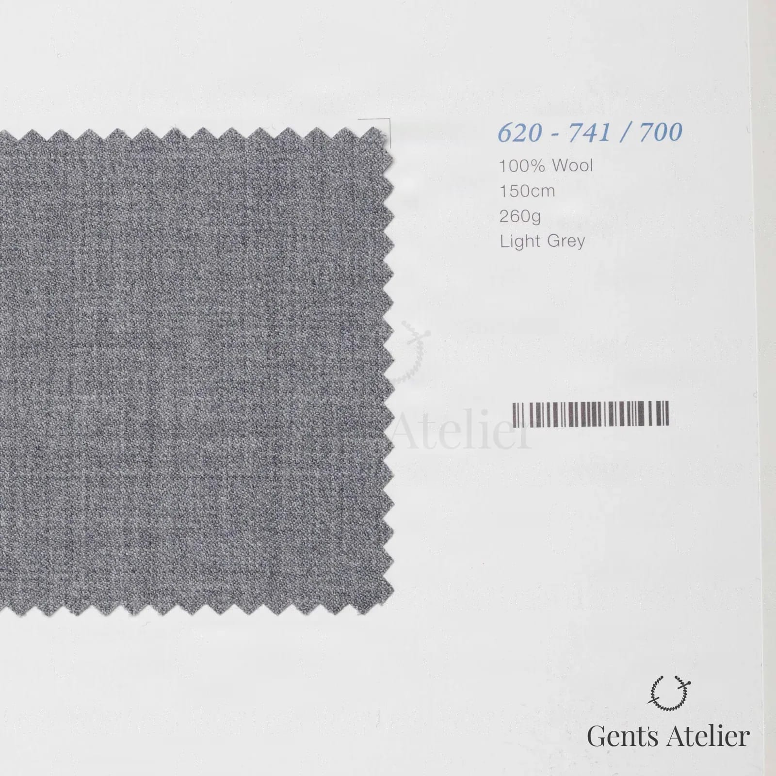 Образец ткани Marzoni 620 - 741 / 700 с этикеткой — Светло-серый