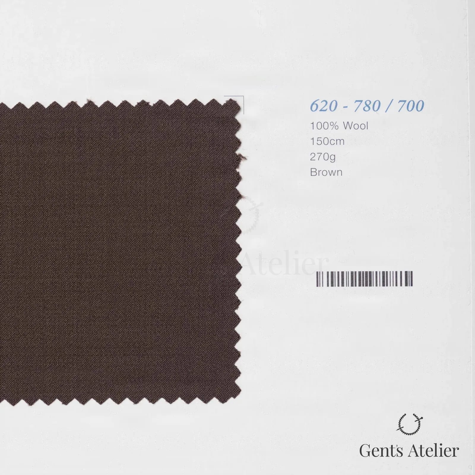 Образец ткани Marzoni 620 - 780 / 700 с этикеткой — Коричневый