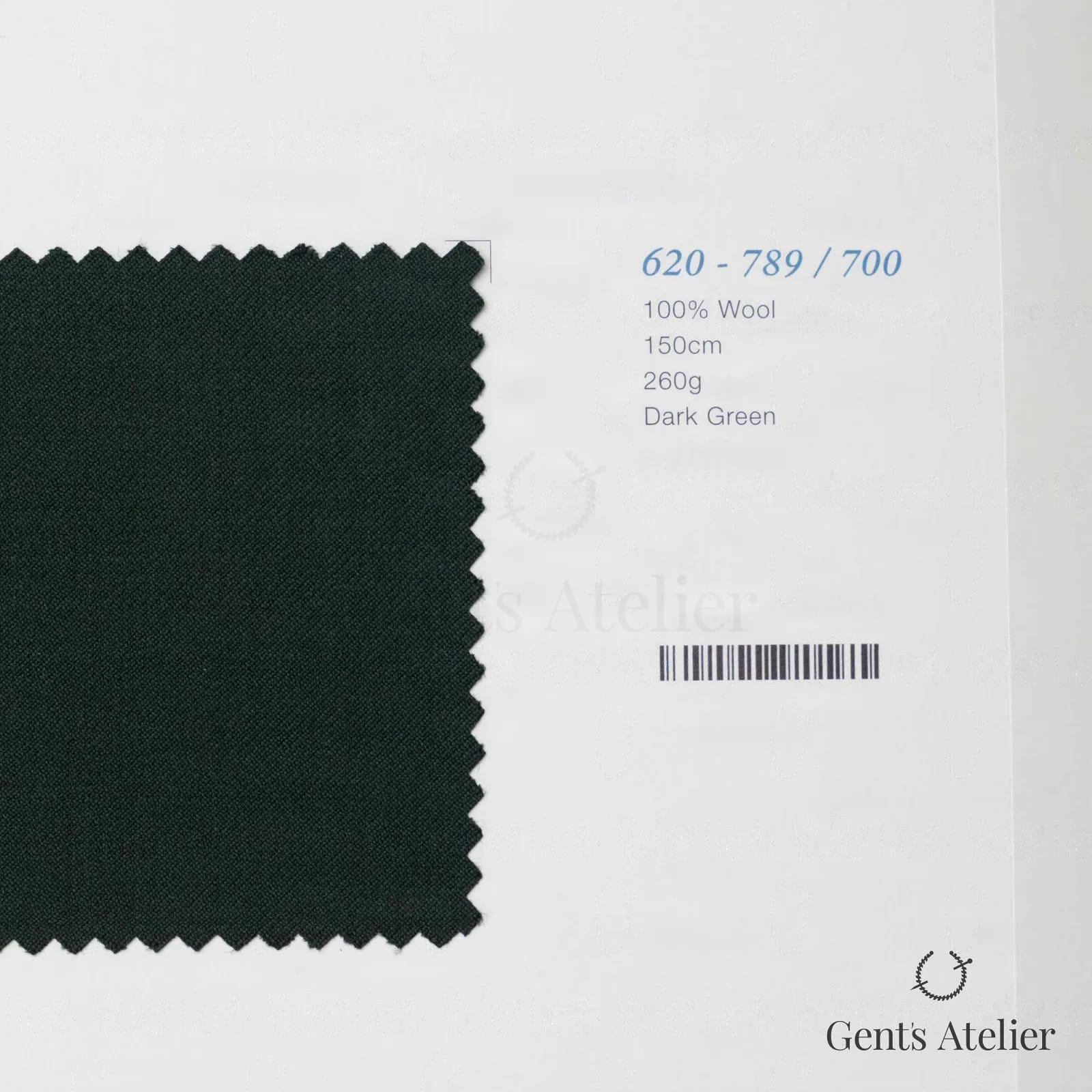 Образец ткани Marzoni 620 - 789 / 700 с этикеткой — Dark Green