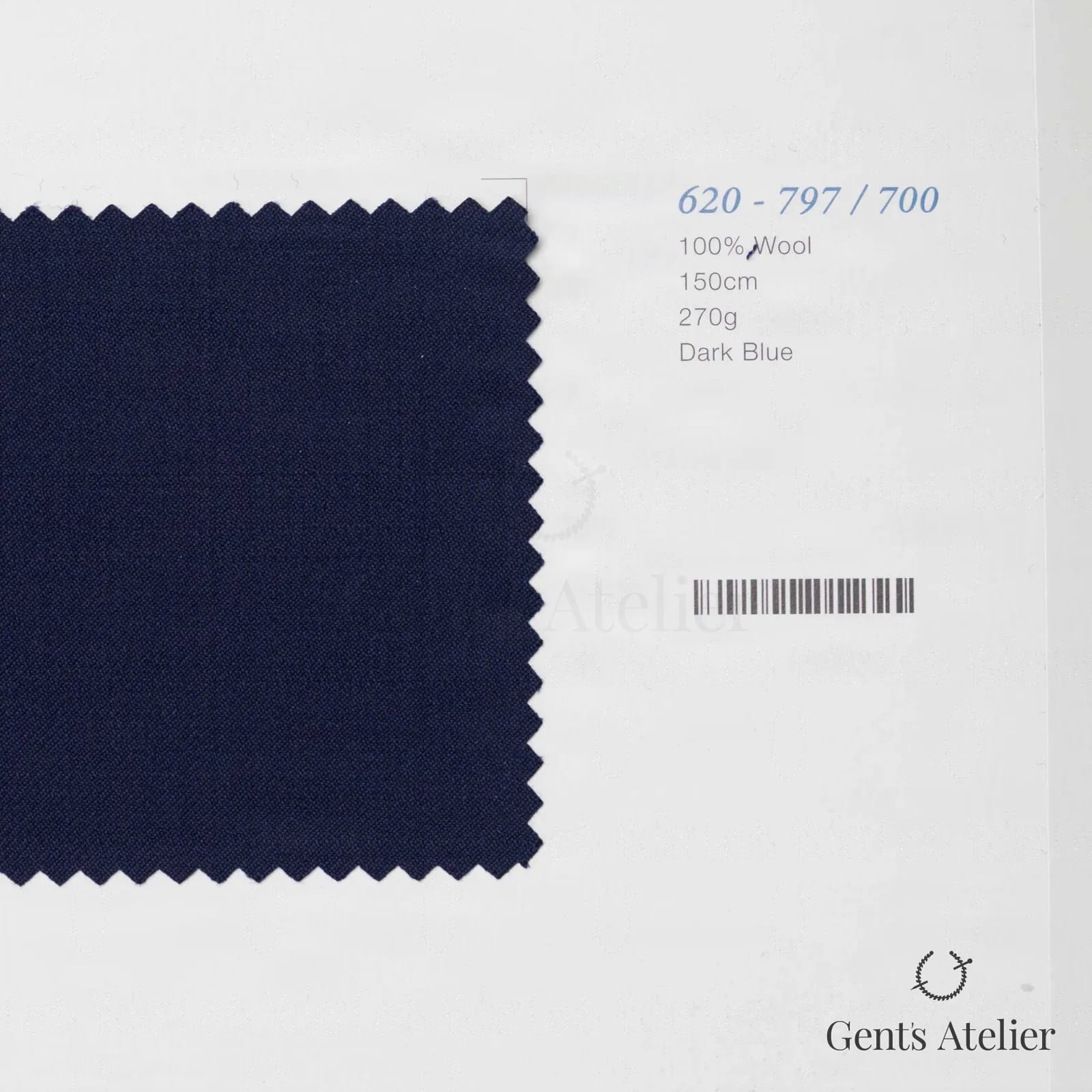Образец ткани Marzoni 620 - 797 / 700 с этикеткой — Dark Blue