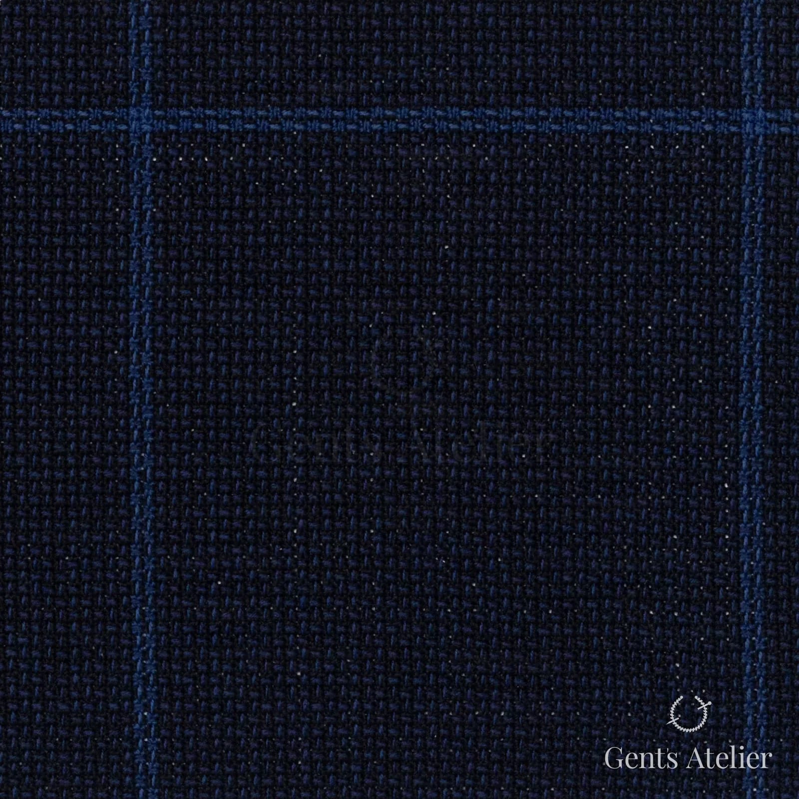 Костюмная ткань Marzoni 631 - 043 / 900 — Тёмно-синий / Синий, оконная клетка, 100% шерсть