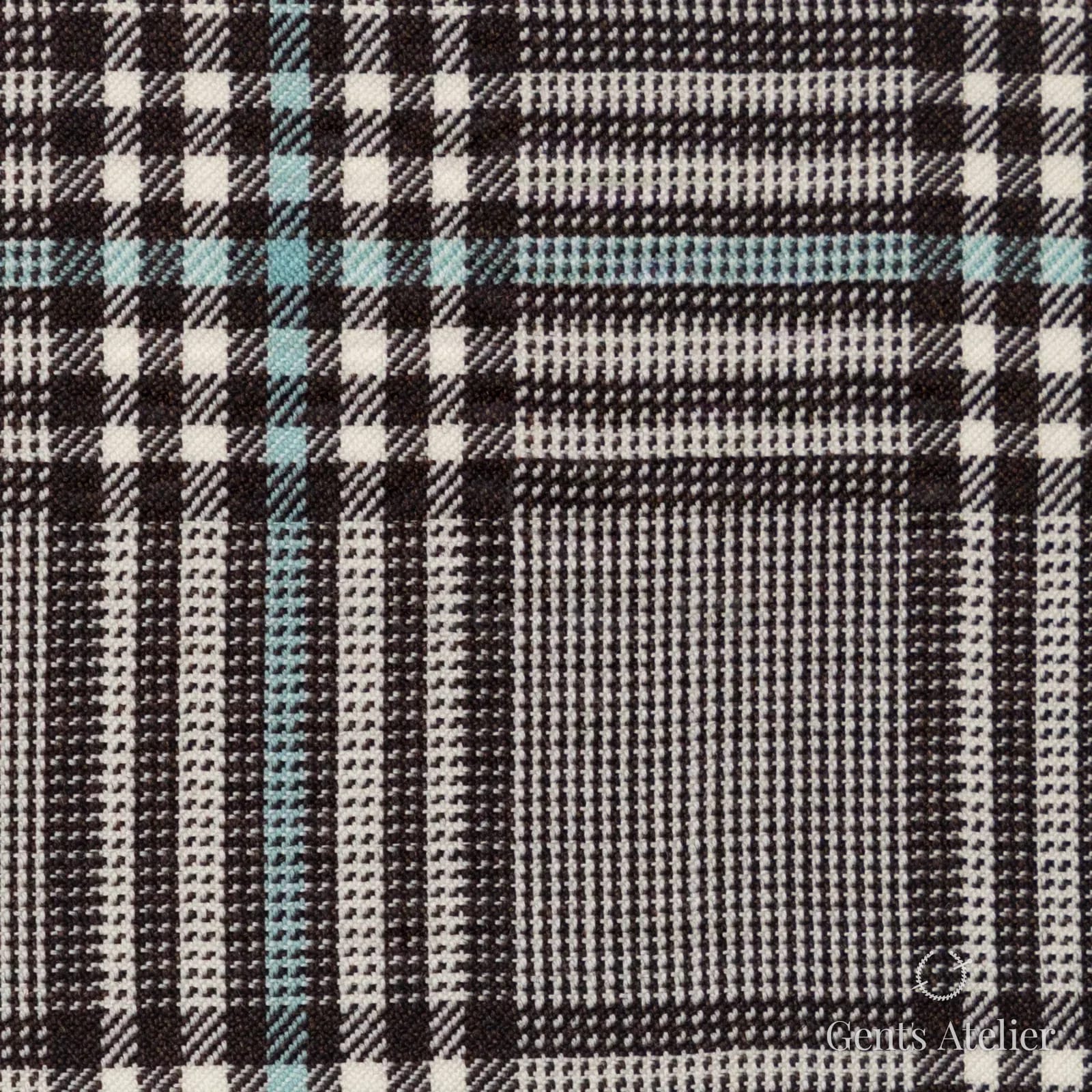 Костюмная ткань Marzoni 651 - 734 / 1200 — Коричневый / Зелёный, оконная клетка, 100% шерсть