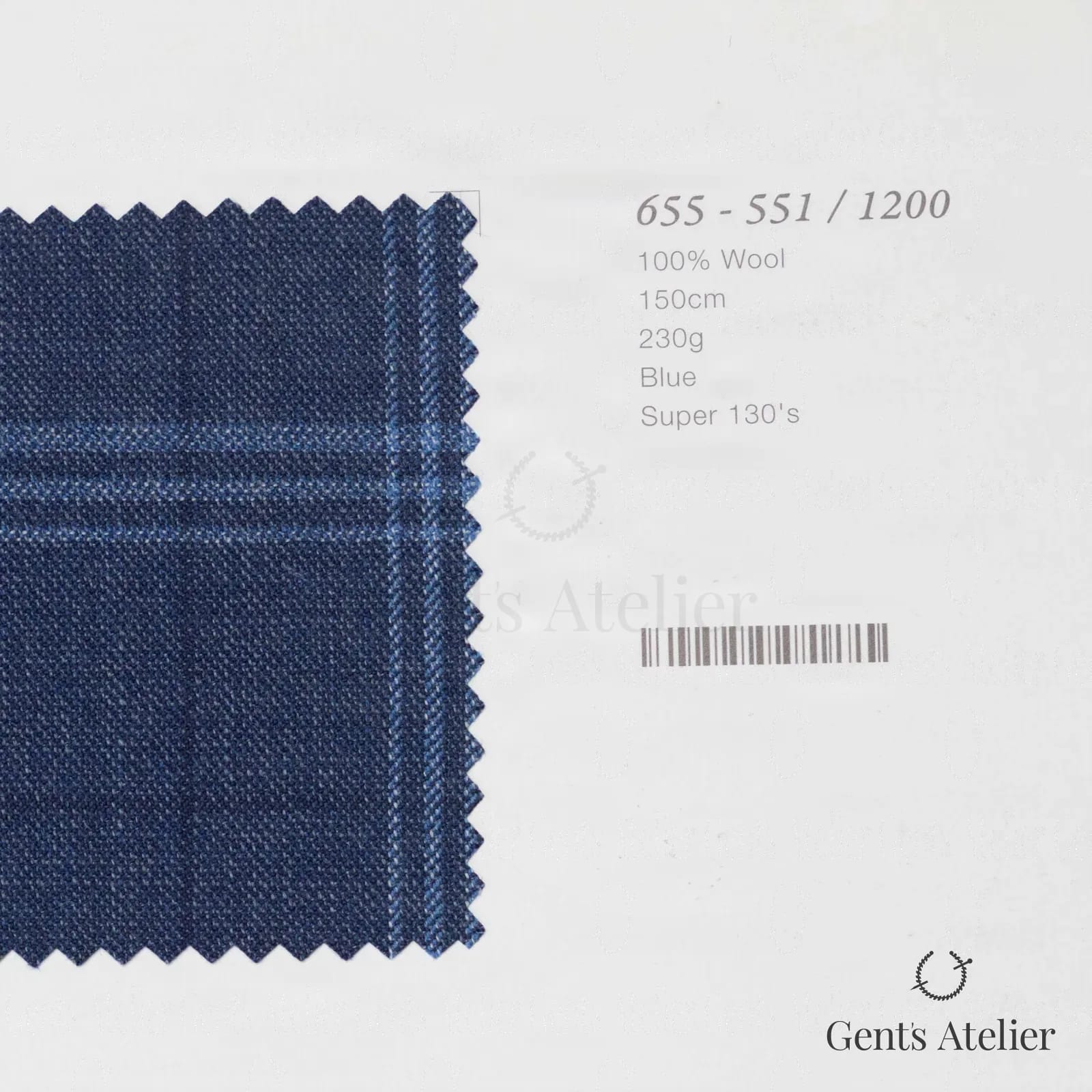 Образец ткани Marzoni 655 - 551 / 1200 с этикеткой — Синий