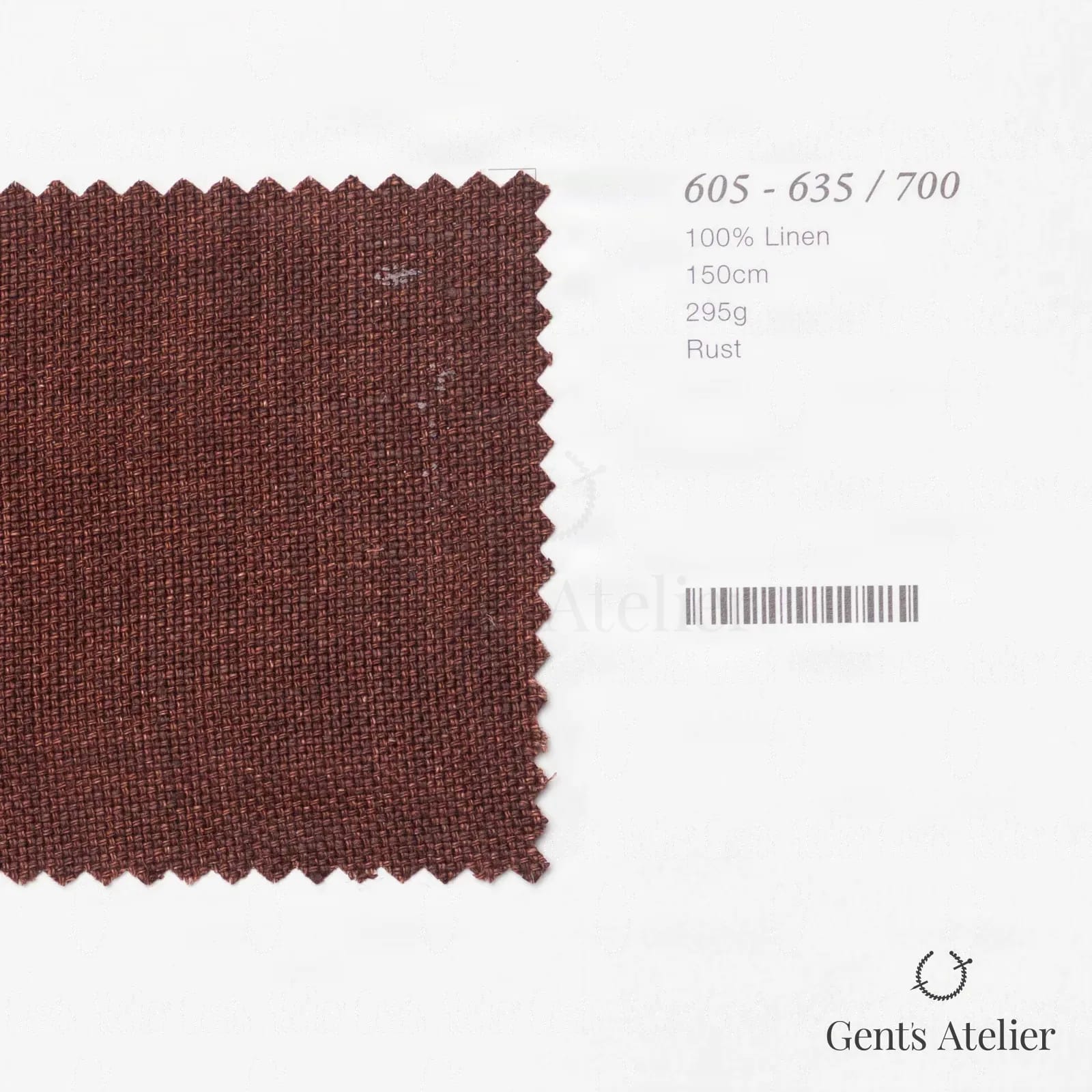 Образец ткани Marzoni 605 - 635 / 700 с этикеткой — Rust