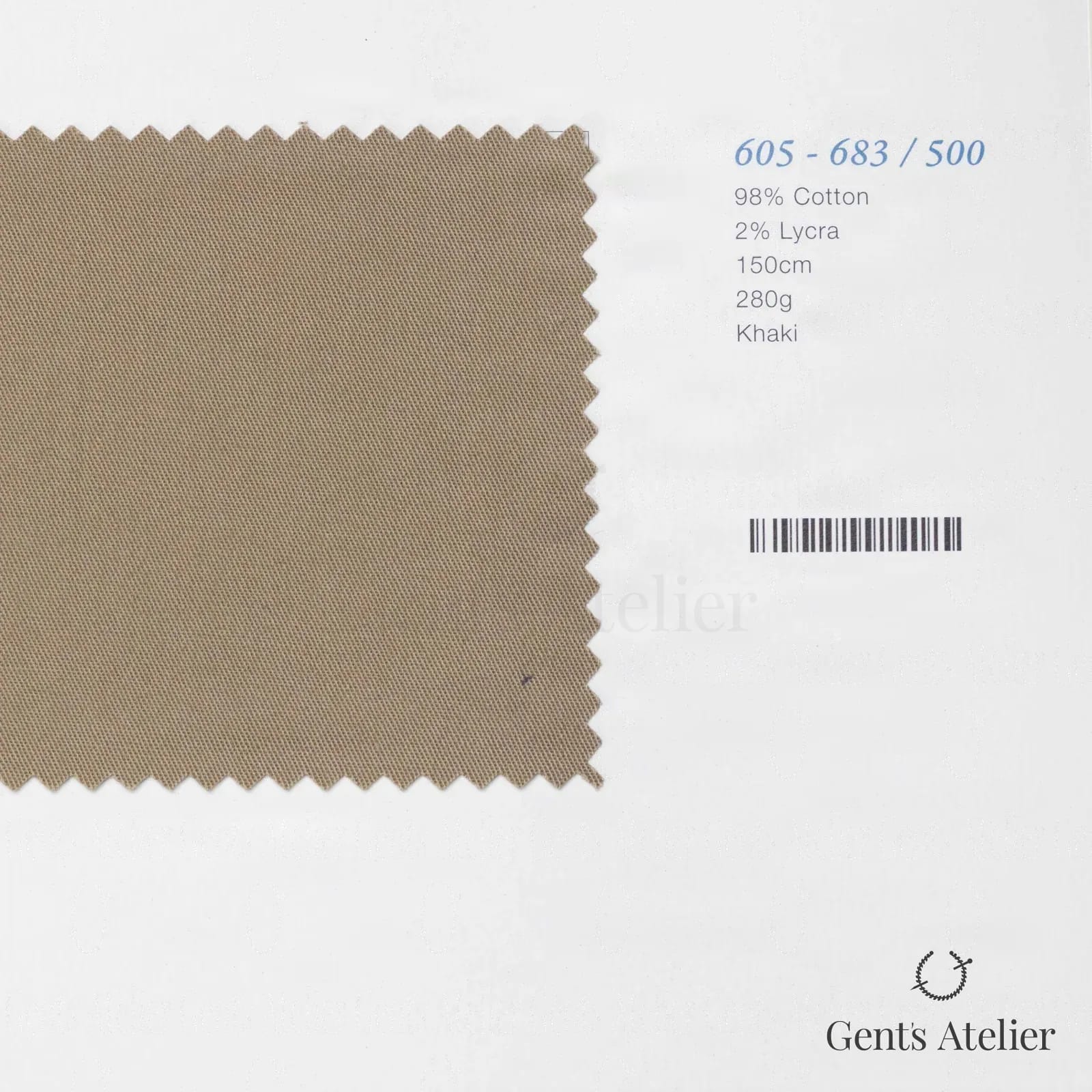 Образец ткани Marzoni 605 - 683 / 500 с этикеткой — Хаки