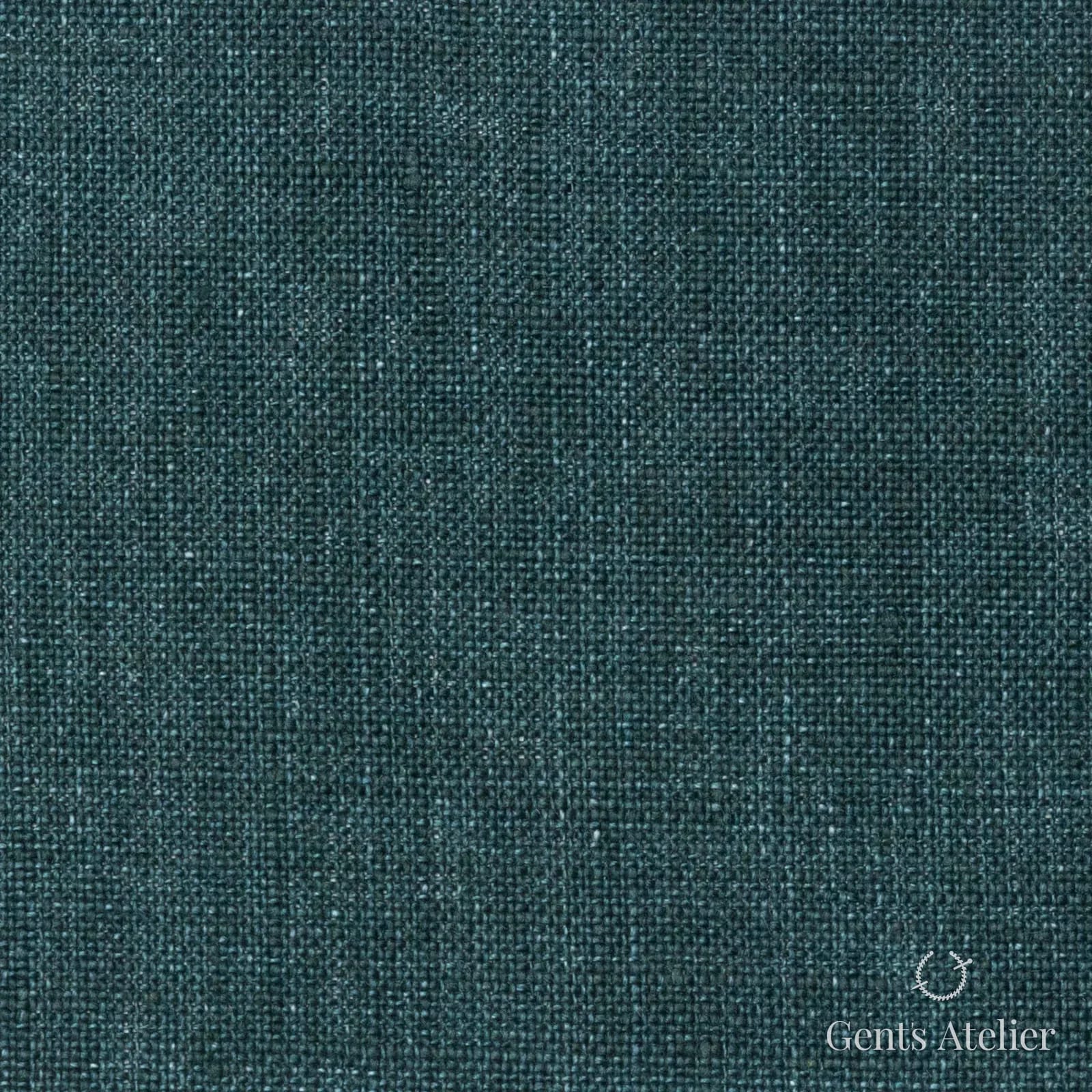 Костюмная ткань Marzoni 605 - 720 / 700 — Teal Green, однотонная, 100% лён