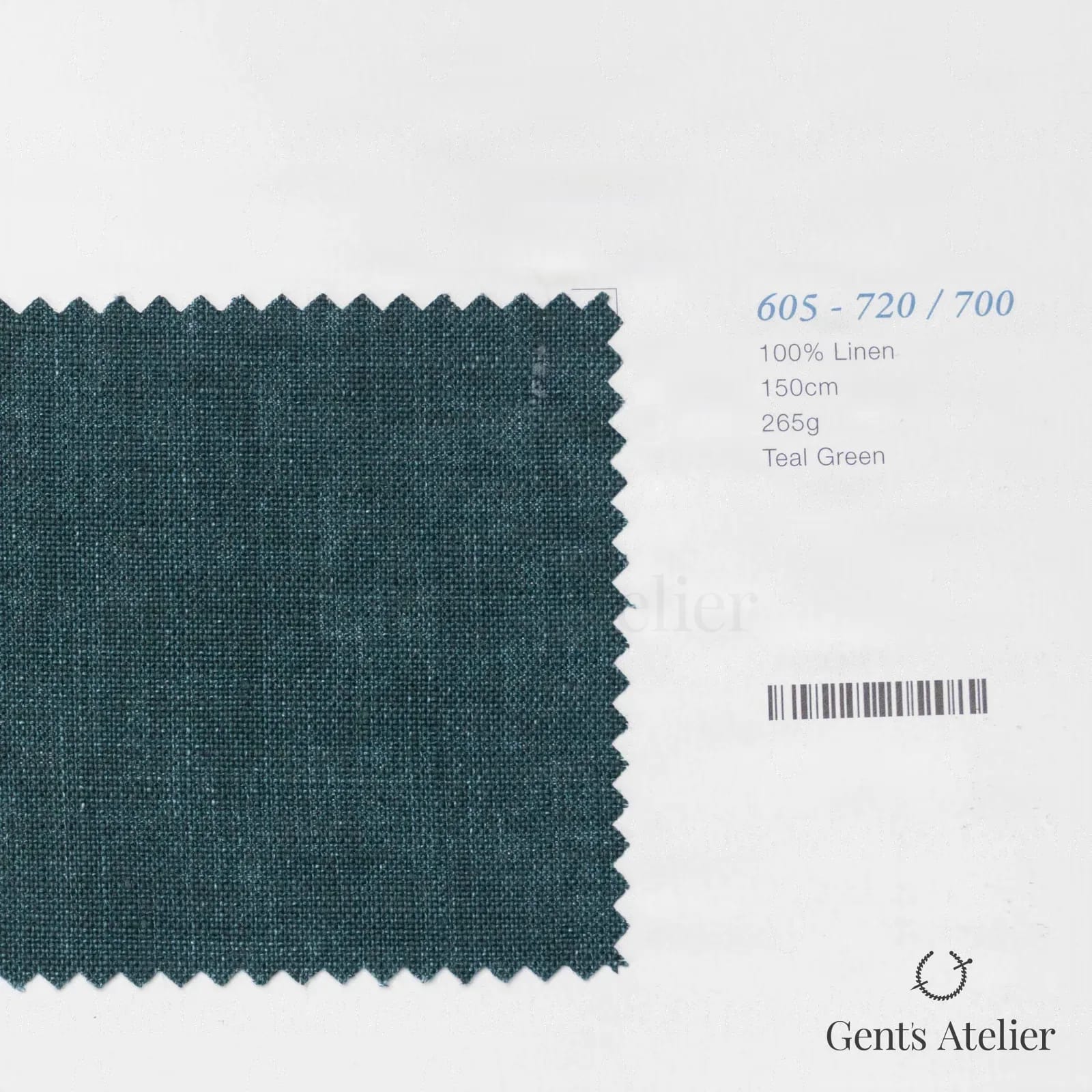 Образец ткани Marzoni 605 - 720 / 700 с этикеткой — Teal Green