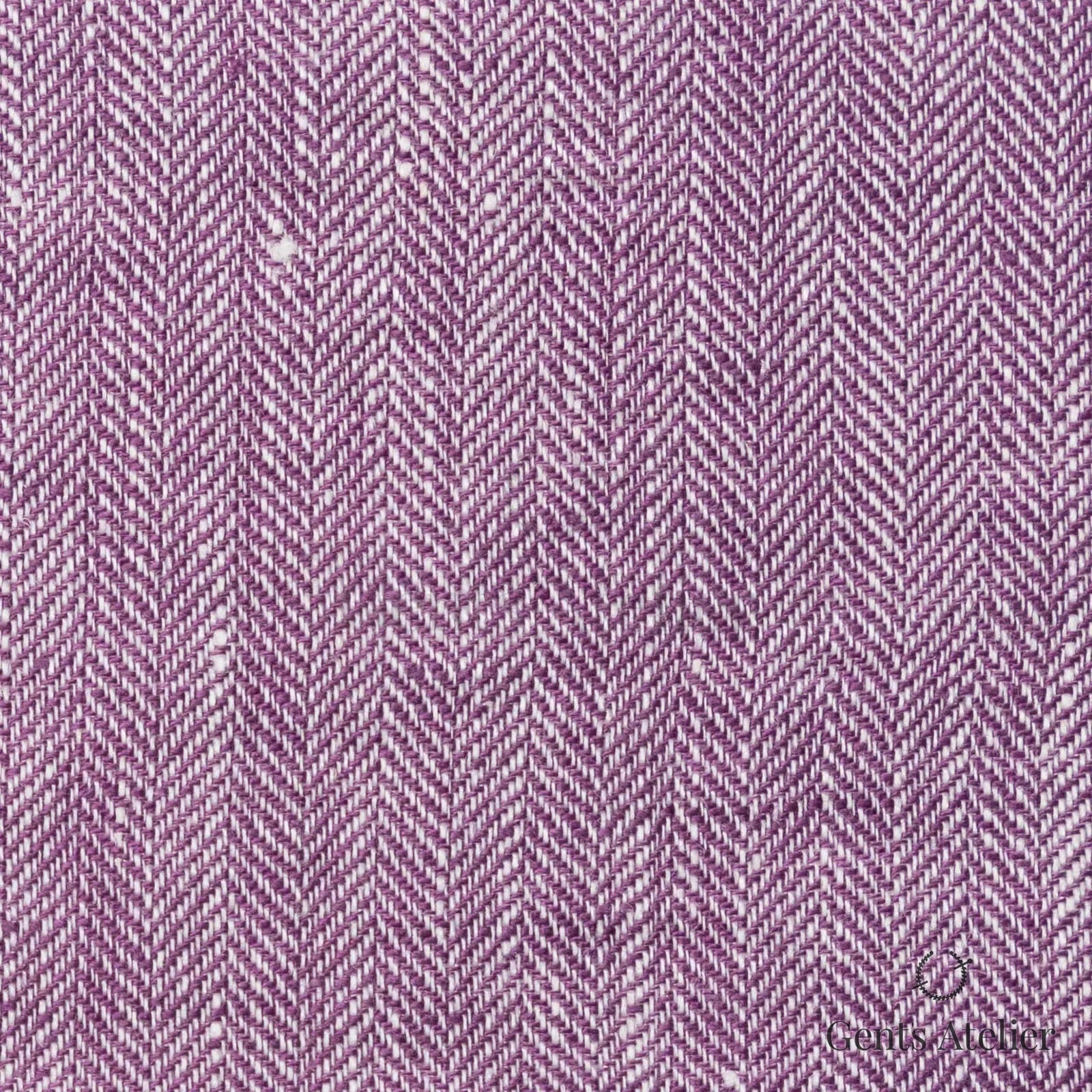 Костюмная ткань Marzoni 605 - 757 / 800 — Reddish Purple, ёлочка, 100% лён