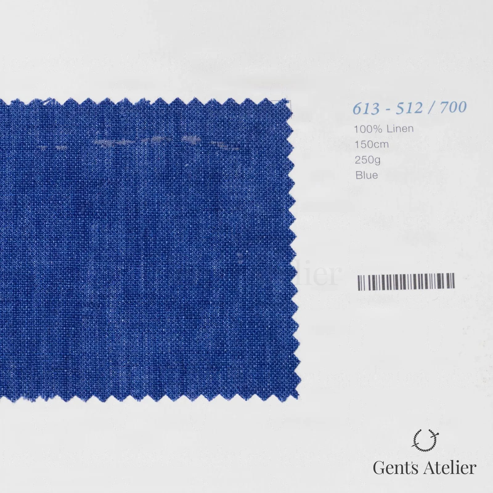 Образец ткани Marzoni 613 - 512 / 700 с этикеткой — Синий