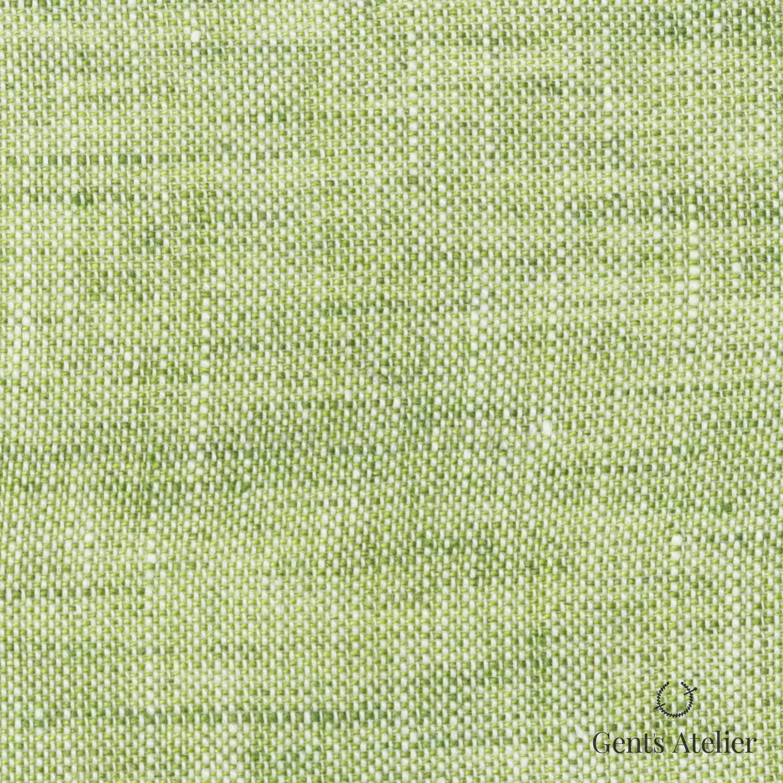 Костюмная ткань Marzoni 613 - 520 / 700 — Зелёный, меланж, 100% лён