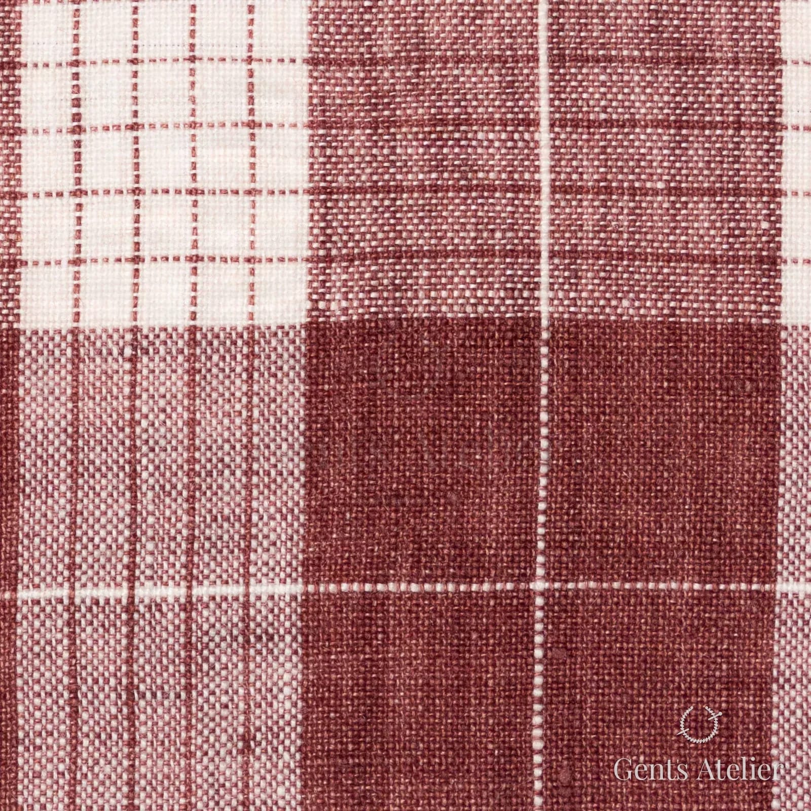 Костюмная ткань Marzoni 613 - 563 / 700 — Красный / Белый, клетка, 100% лён