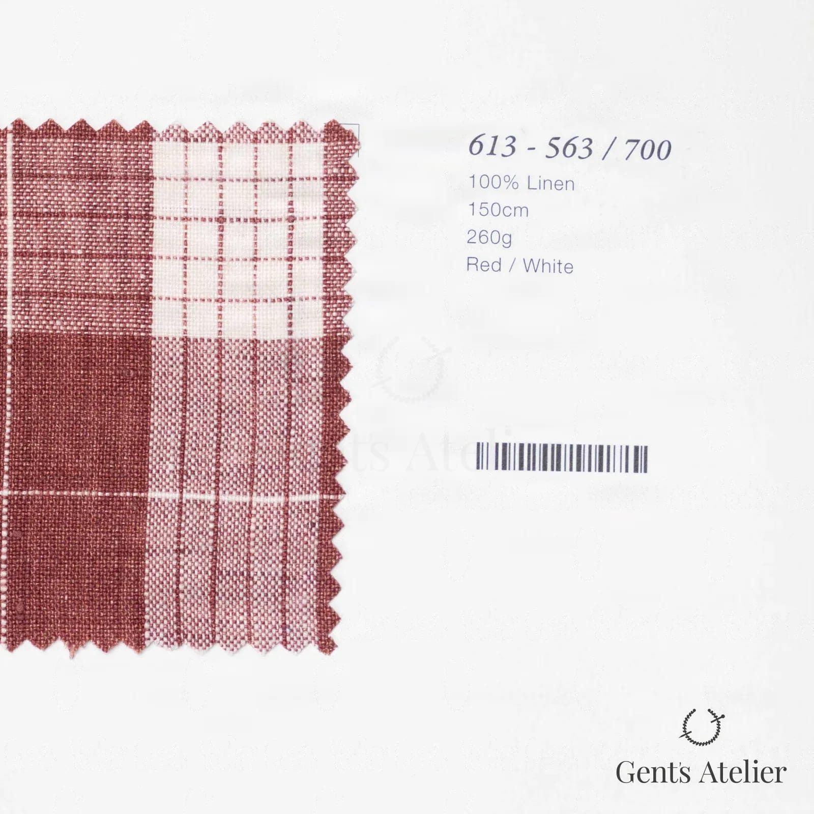 Образец ткани Marzoni 613 - 563 / 700 с этикеткой — Красный / Белый