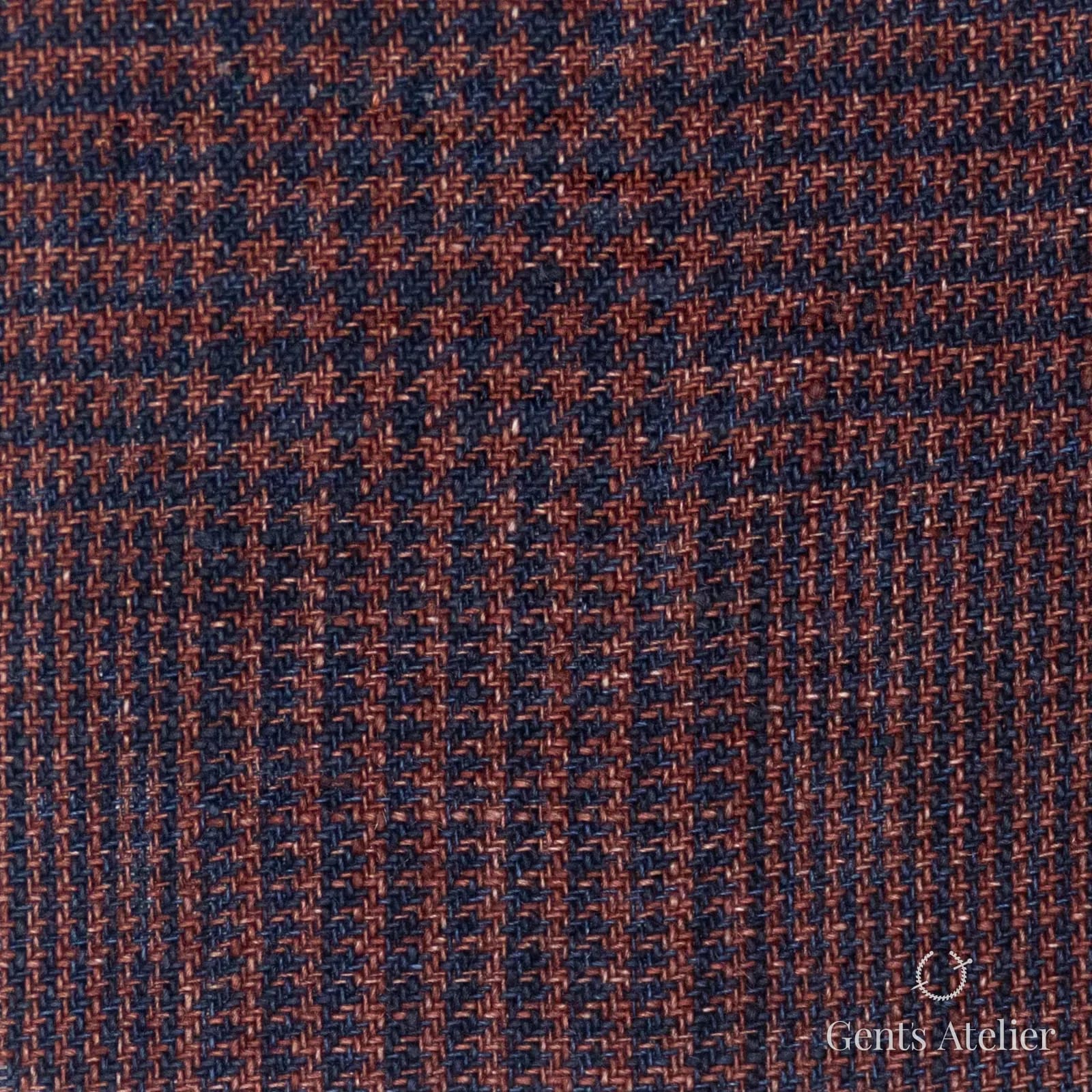 Костюмная ткань Marzoni 613 - 567 / 800 — Бордовый / Синий, полоса, 100% лён