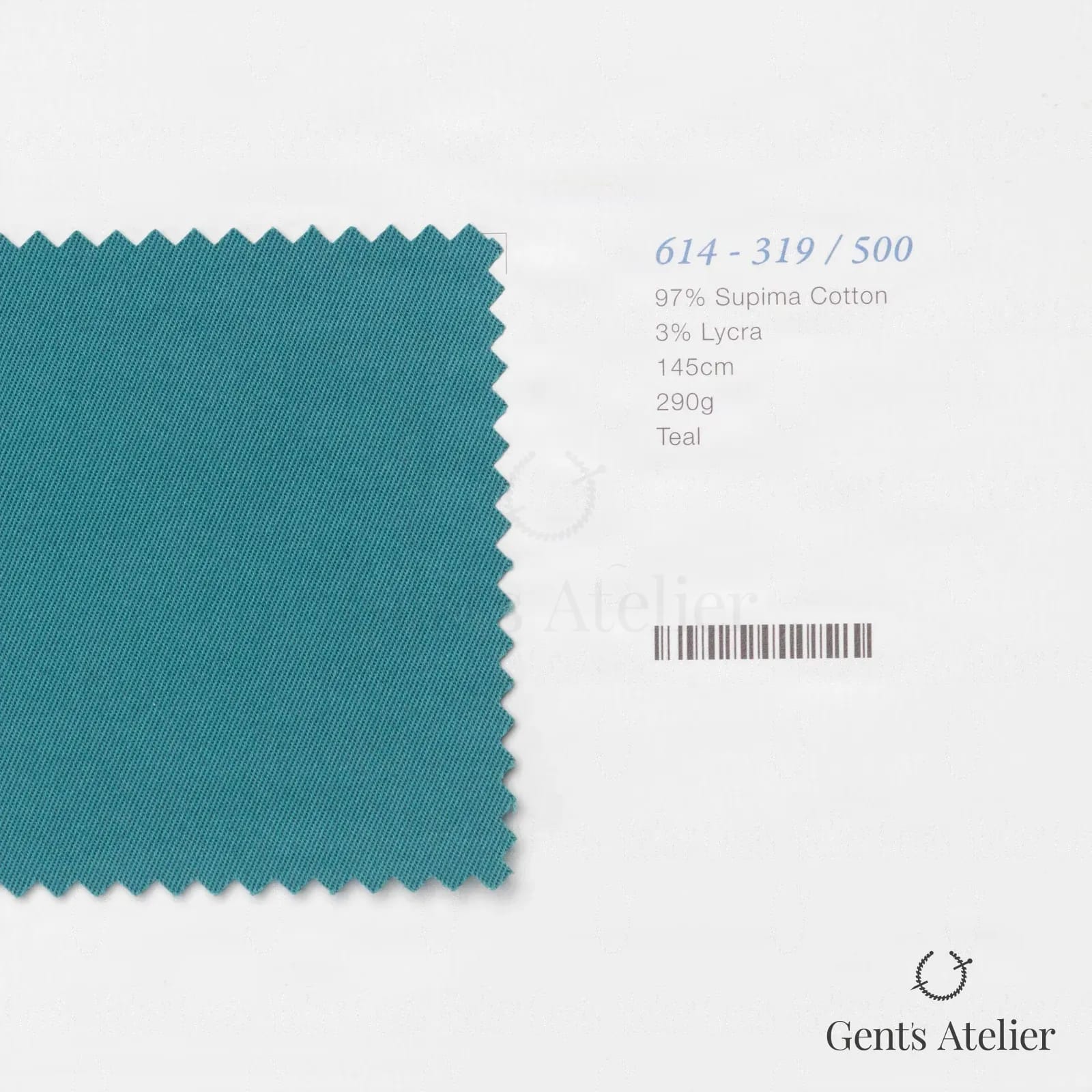 Образец ткани Marzoni 614 - 319 / 500 с этикеткой — Teal