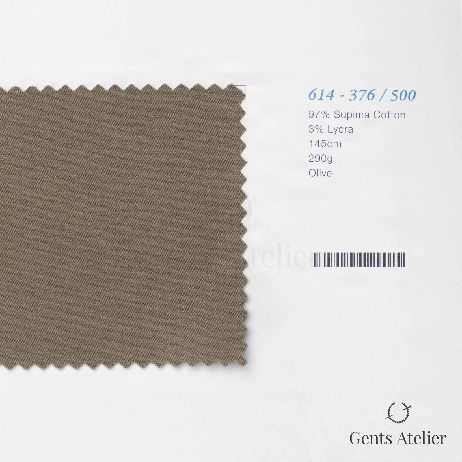 Образец ткани Marzoni 614 - 376 / 500 с этикеткой — Оливковый