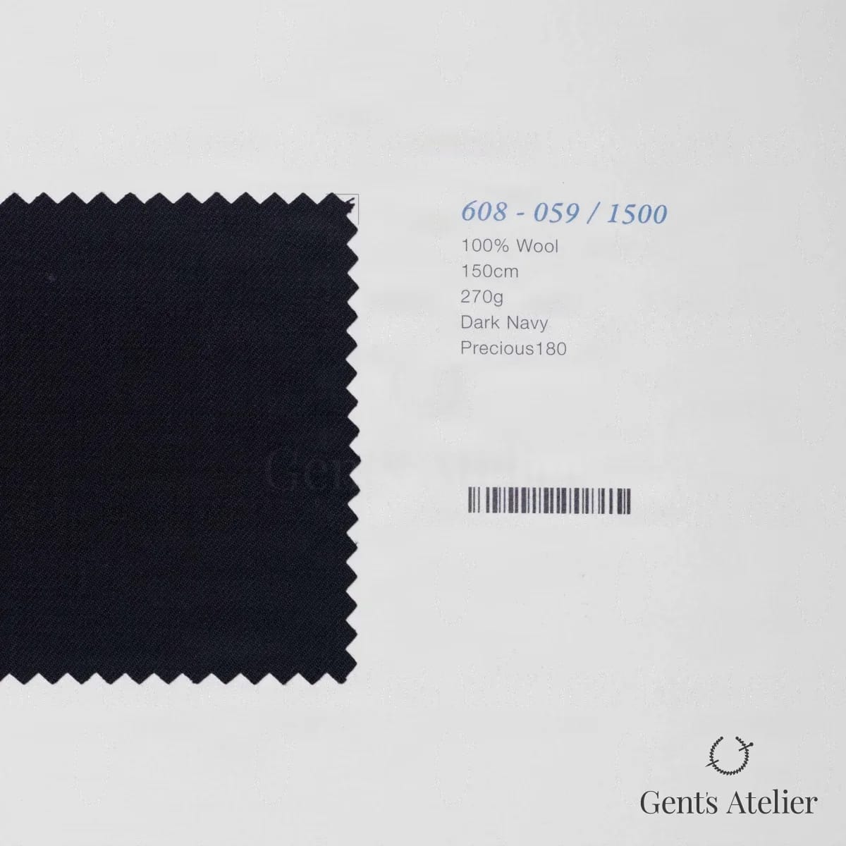 Образец ткани Marzoni 608 - 059 / 1500 с этикеткой — Тёмно-синий