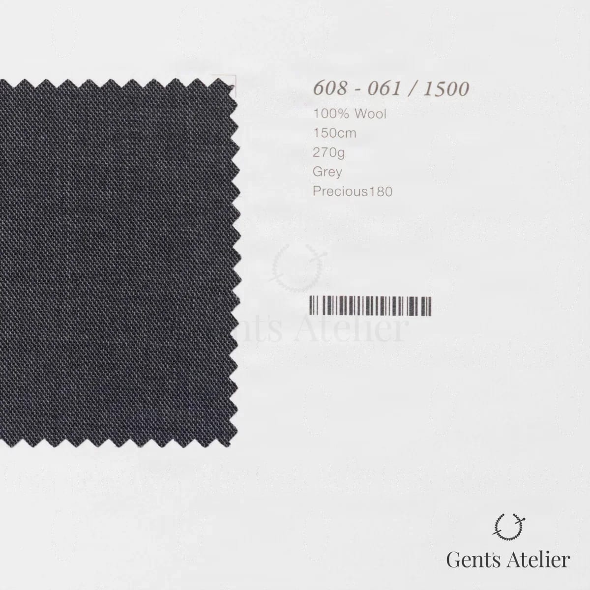 Образец ткани Marzoni 608 - 061 / 1500 с этикеткой — Серый
