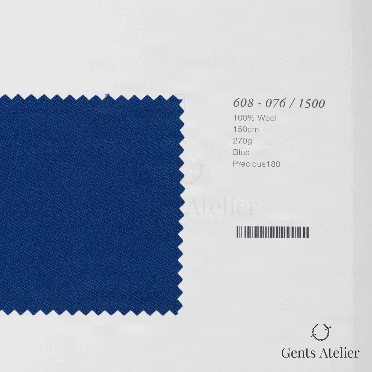 Образец ткани Marzoni 608 - 076 / 1500 с этикеткой — Синий