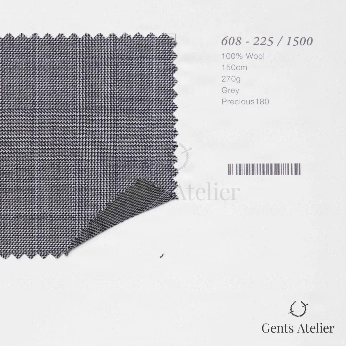 Образец ткани Marzoni 608 - 225 / 1500 с этикеткой — Серый