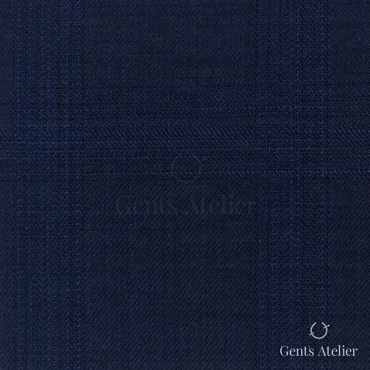 Костюмная ткань Marzoni 608 - 237 / 1500 — Синий, в клетку, 100% шерсть