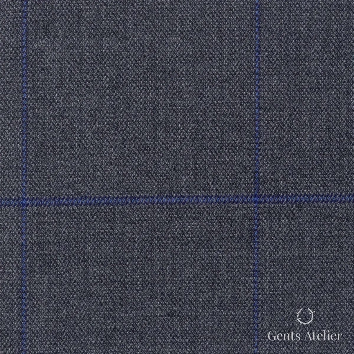 Костюмная ткань Marzoni 608 - 240 / 1500 — Серый, в клетку, 100% шерсть