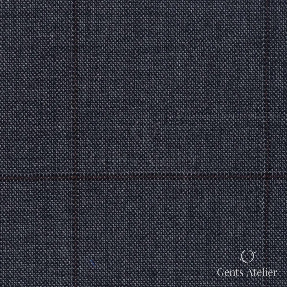 Костюмная ткань Marzoni 608 - 241 / 1500 — Угольно-серый, в клетку, 100% шерсть