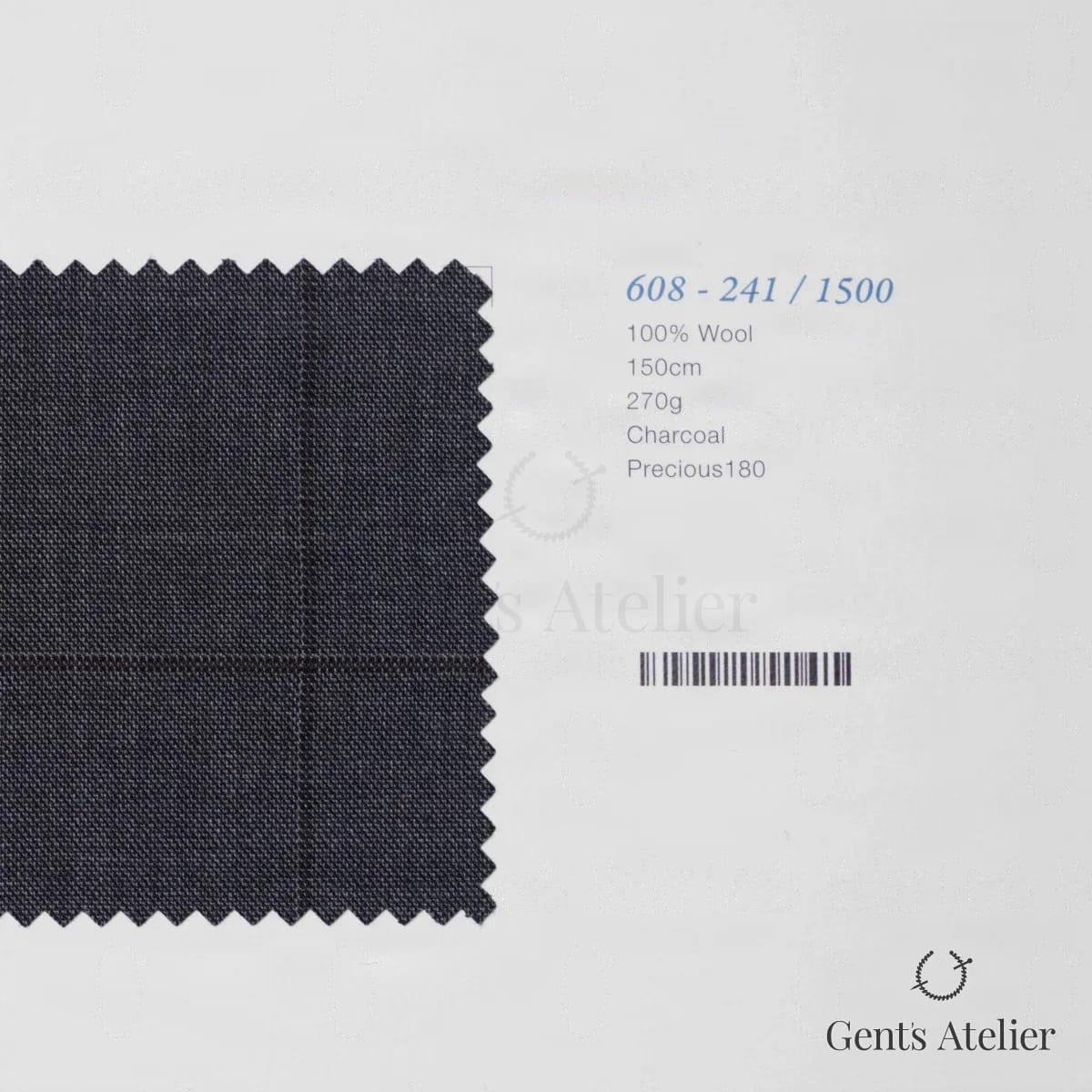 Образец ткани Marzoni 608 - 241 / 1500 с этикеткой — Угольно-серый