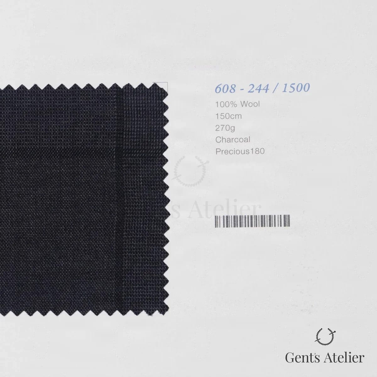 Образец ткани Marzoni 608 - 244 / 1500 с этикеткой — Угольно-серый