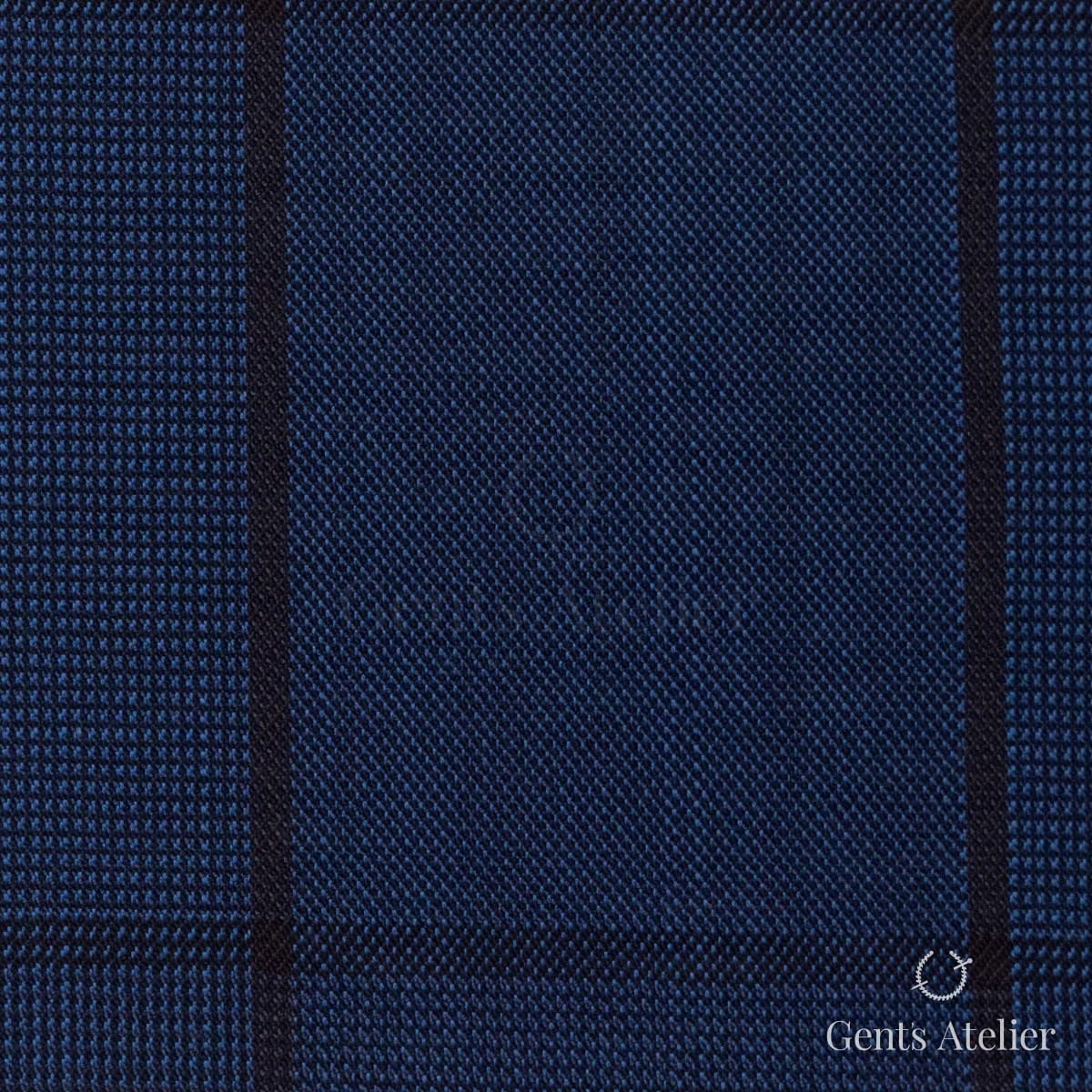 Костюмная ткань Marzoni 608 - 245 / 1500 — Синий, в клетку, 100% шерсть