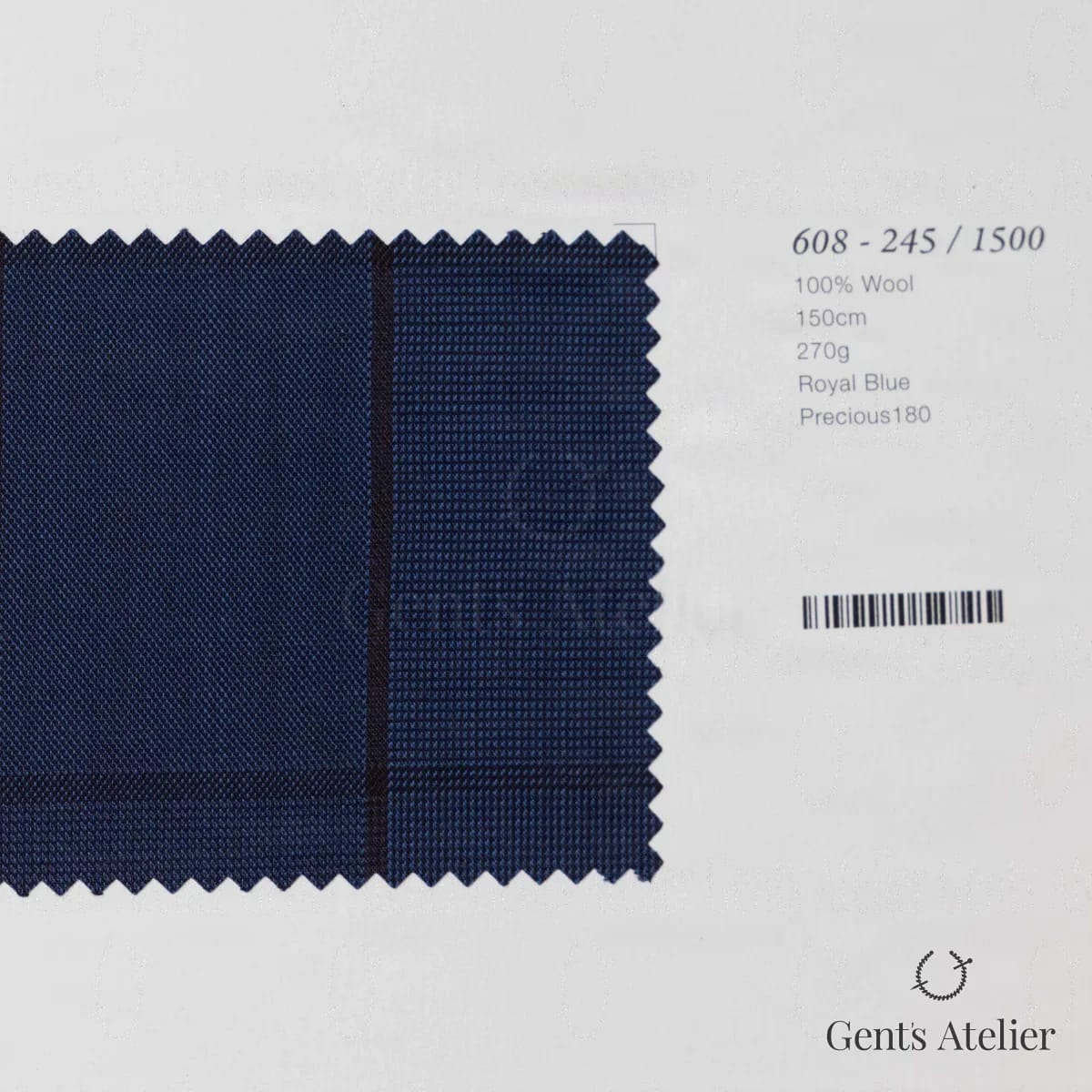 Образец ткани Marzoni 608 - 245 / 1500 с этикеткой — Синий