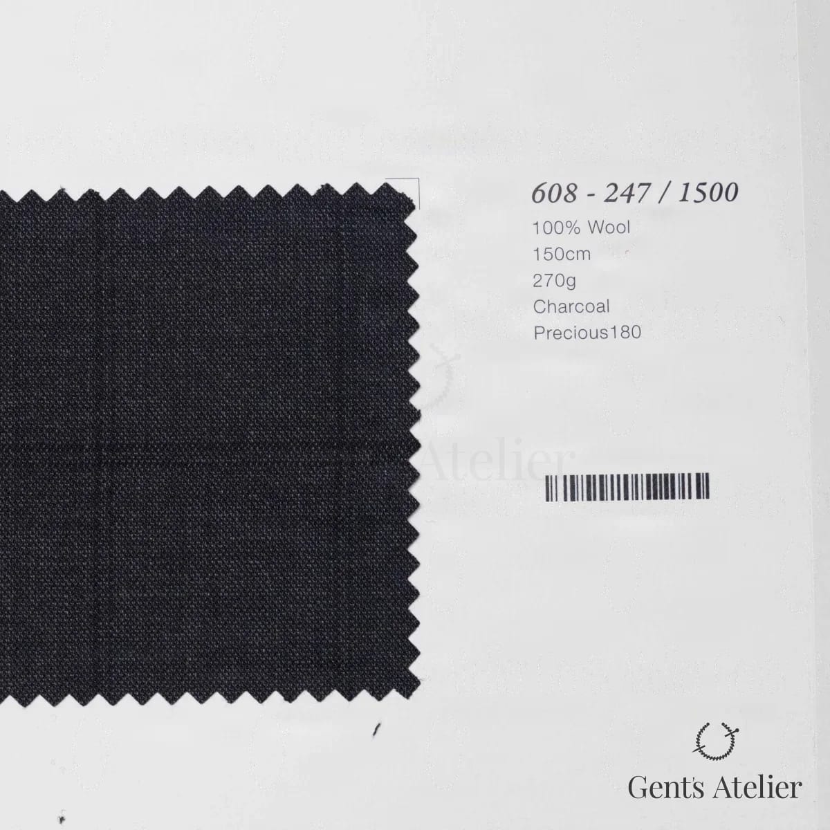 Образец ткани Marzoni 608 - 247 / 1500 с этикеткой — Угольно-серый