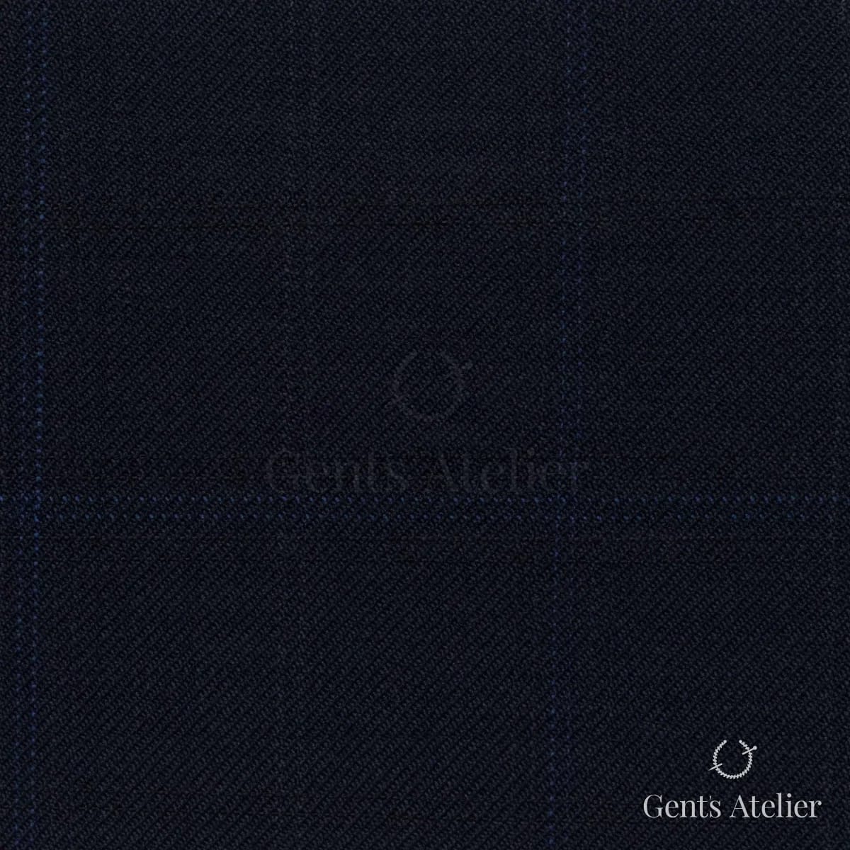Костюмная ткань Marzoni 608 - 252 / 1500 — Тёмно-синий, виндоупейн, 100% шерсть