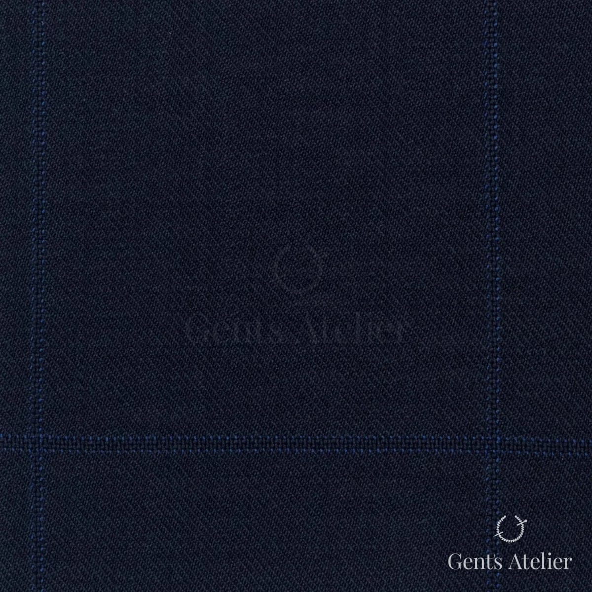 Костюмная ткань Marzoni 608 - 253 / 1500 — Тёмно-синий, виндоупейн, 100% шерсть