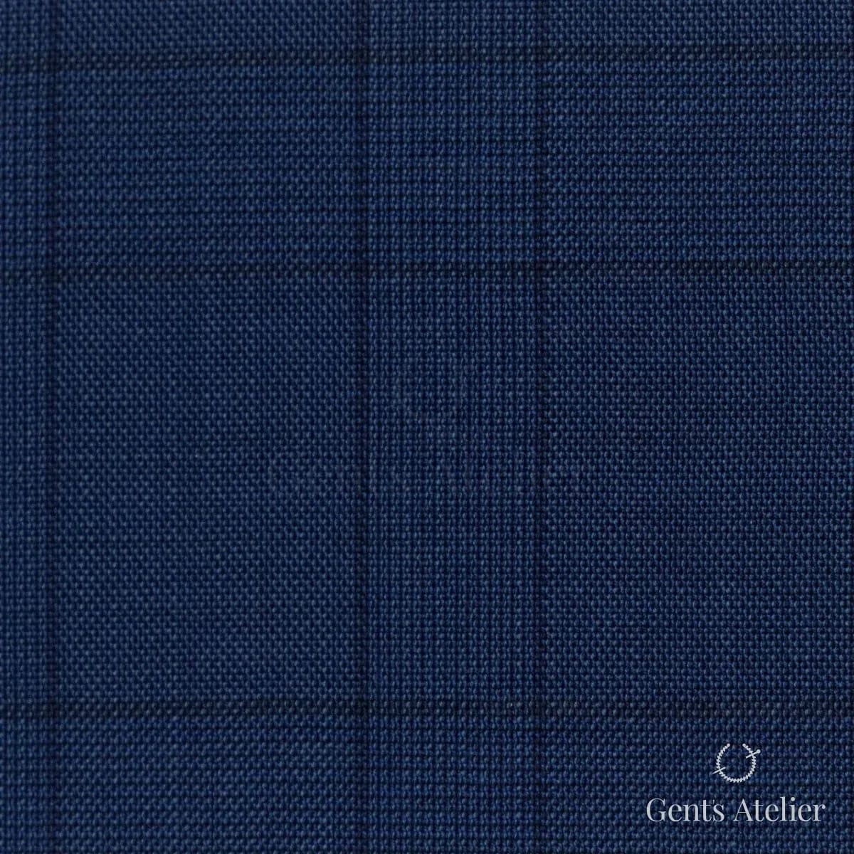 Костюмная ткань Marzoni 608 - 255 / 1500 — Ярко-синий, виндоупейн, 100% шерсть