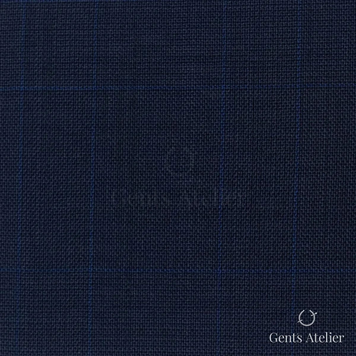 Костюмная ткань Marzoni 608 - 256 / 1500 — Тёмно-синий, в клетку, 100% шерсть